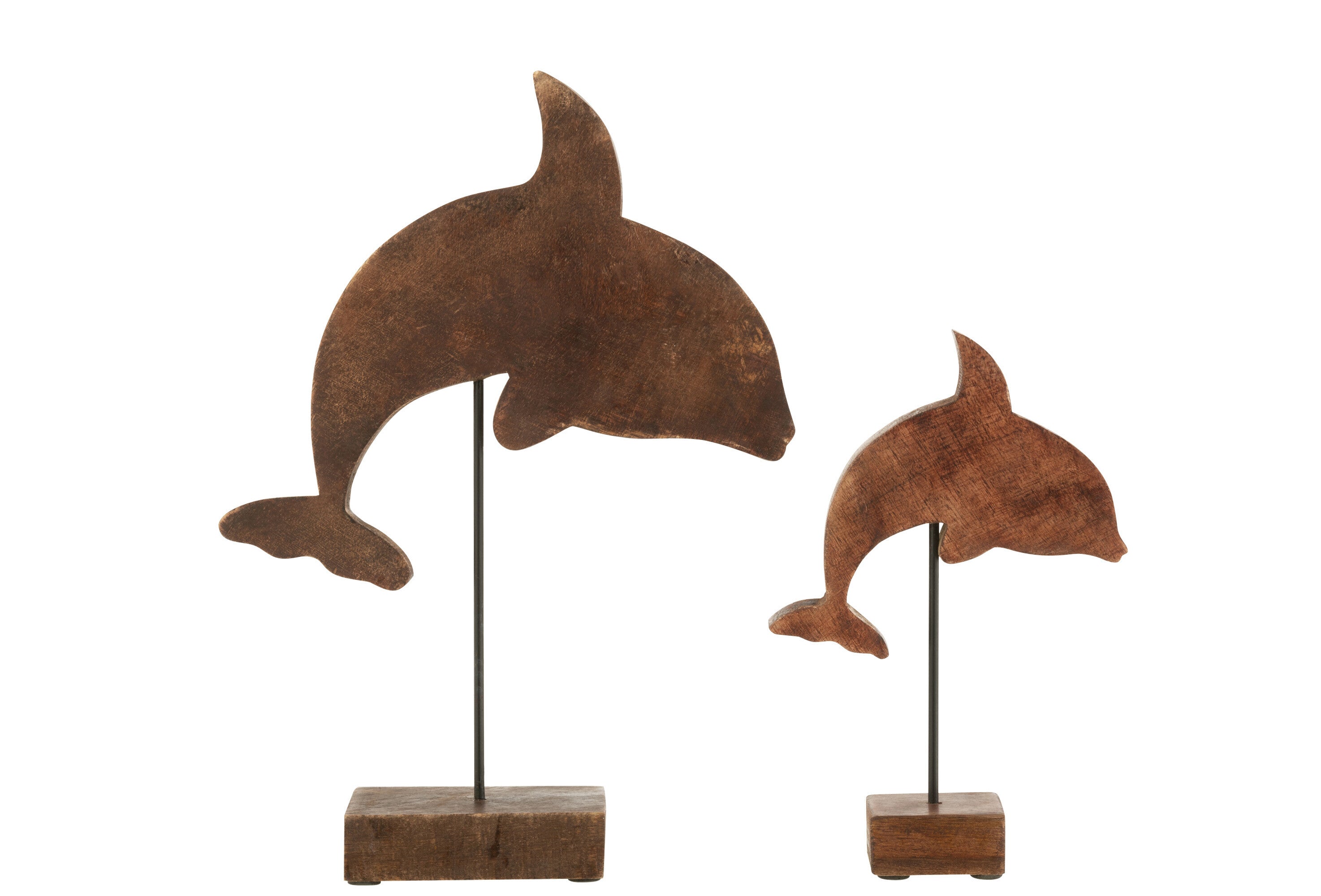 J-Line Dolfijn Op Voet Mangohout Azur Large