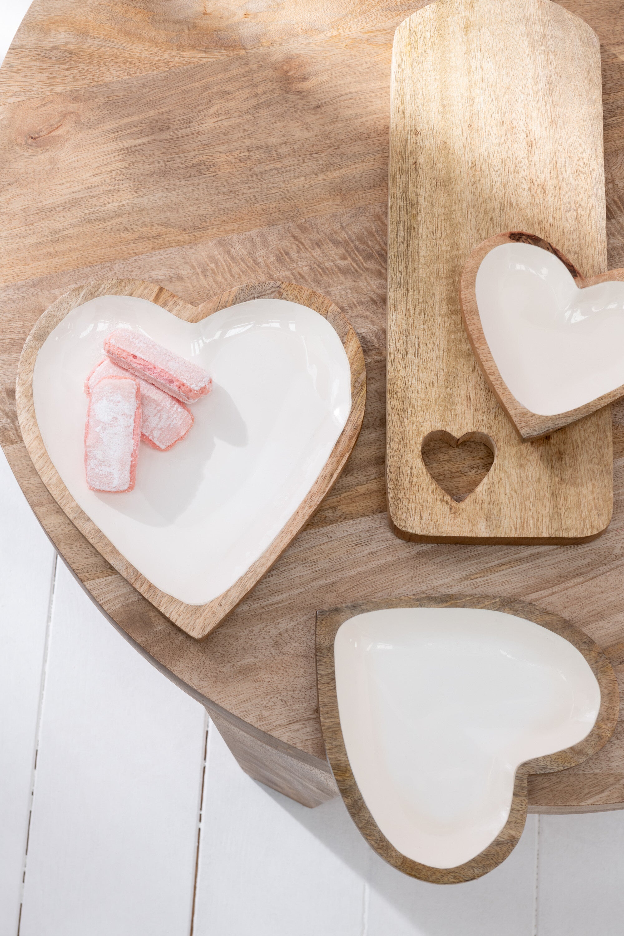 Snijplank Rechthoek Hart Mangohout Klein