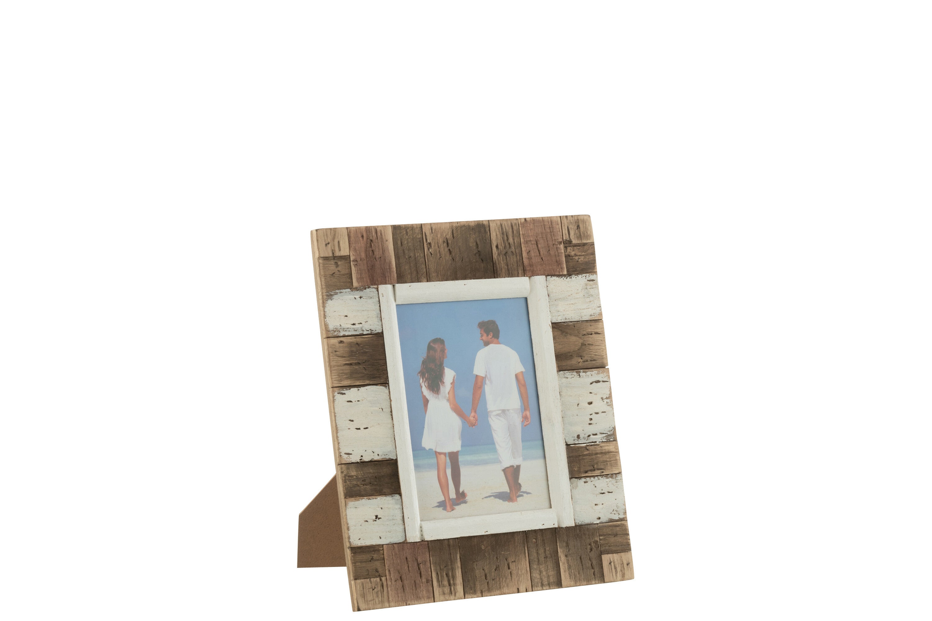 Frame Patchwork Paulownia Hout Natuur/Wit Klein