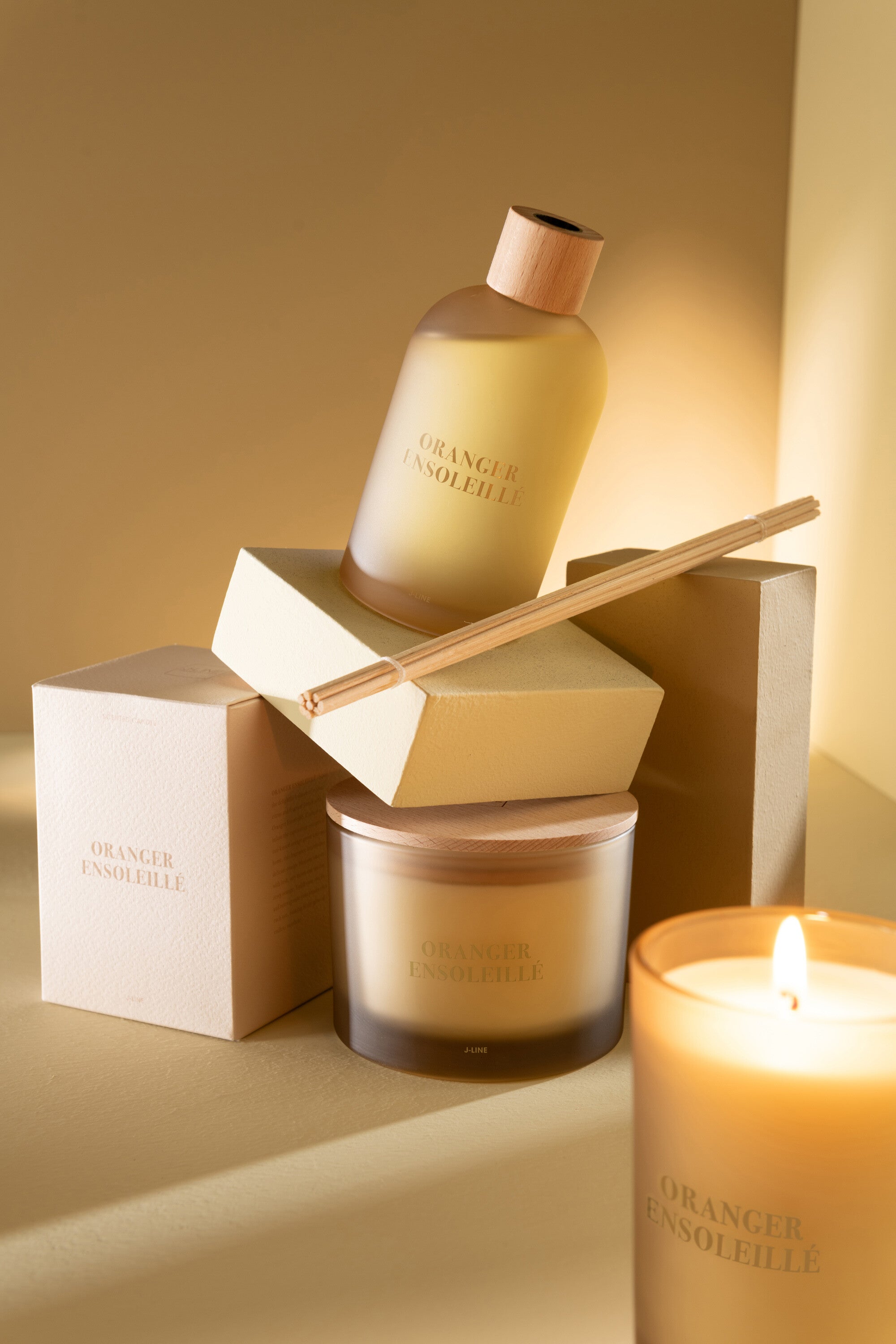 J-Line geurolie + stokjes - Essential Accords - Sunny Orange Tree