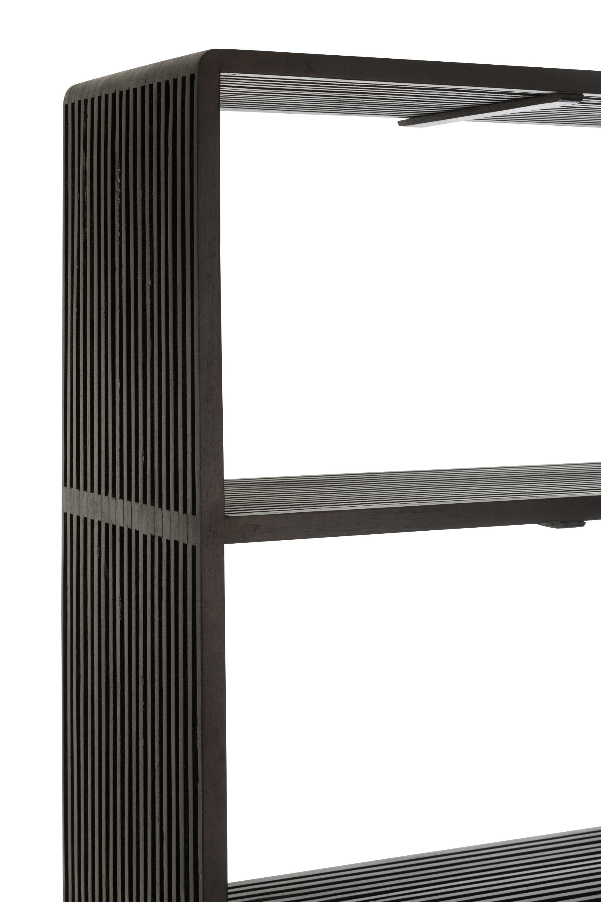 J-Line Boekenkast 4 Schappen Gerecycleerd Teak Zwart