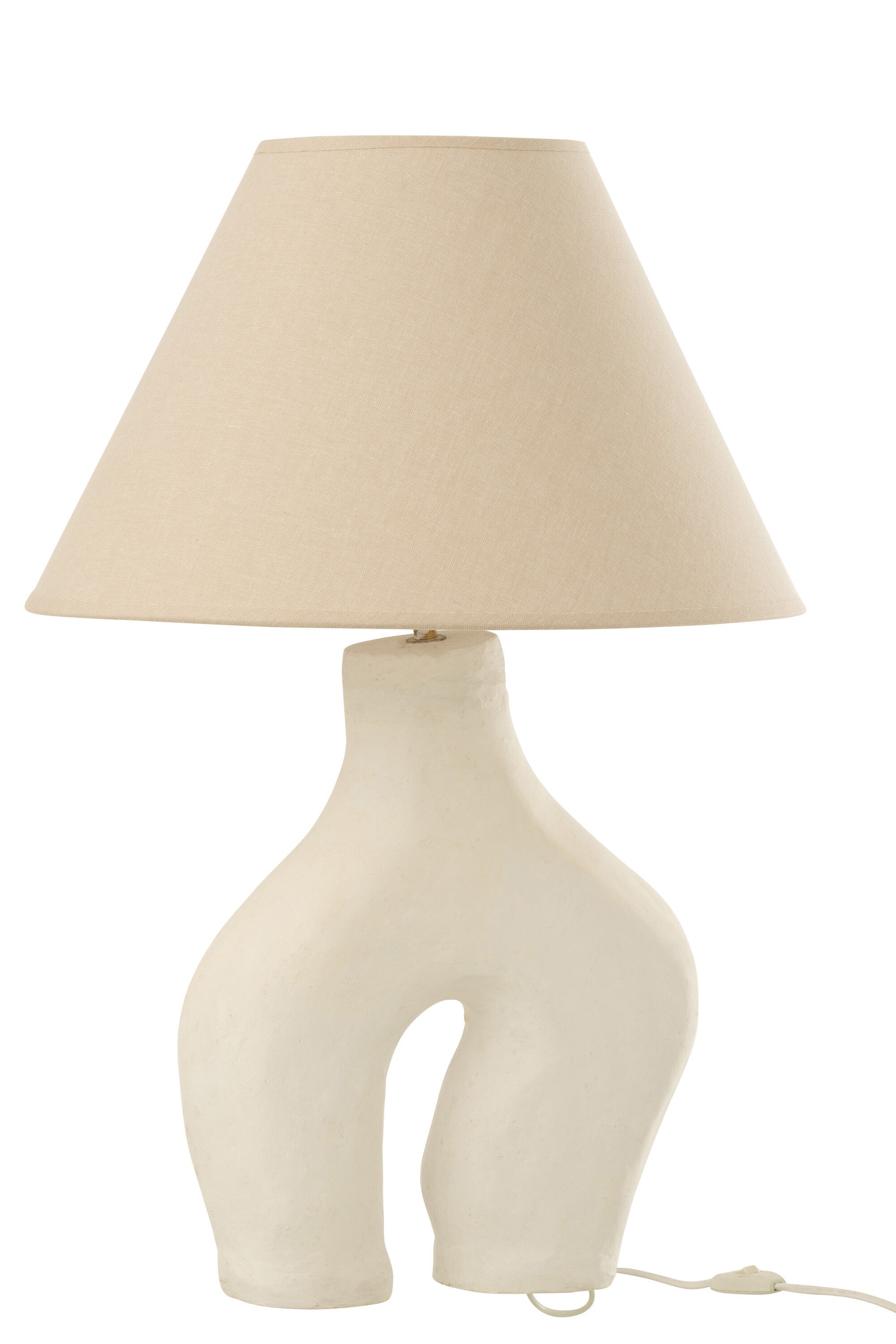 J-Line Lamp + Kap Poten Papier-mach - Wit