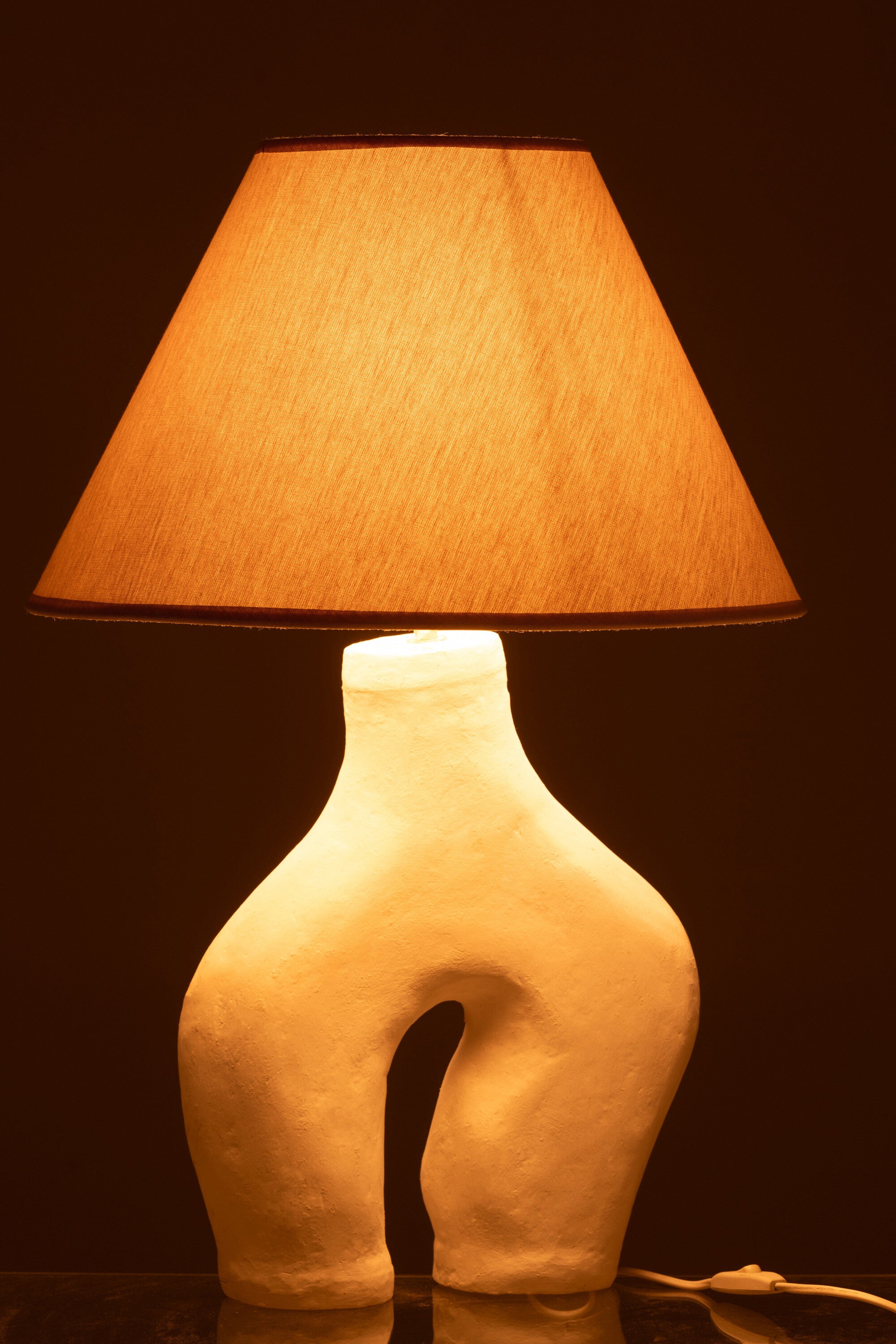 J-Line Lamp + Kap Poten Papier-mach - Wit