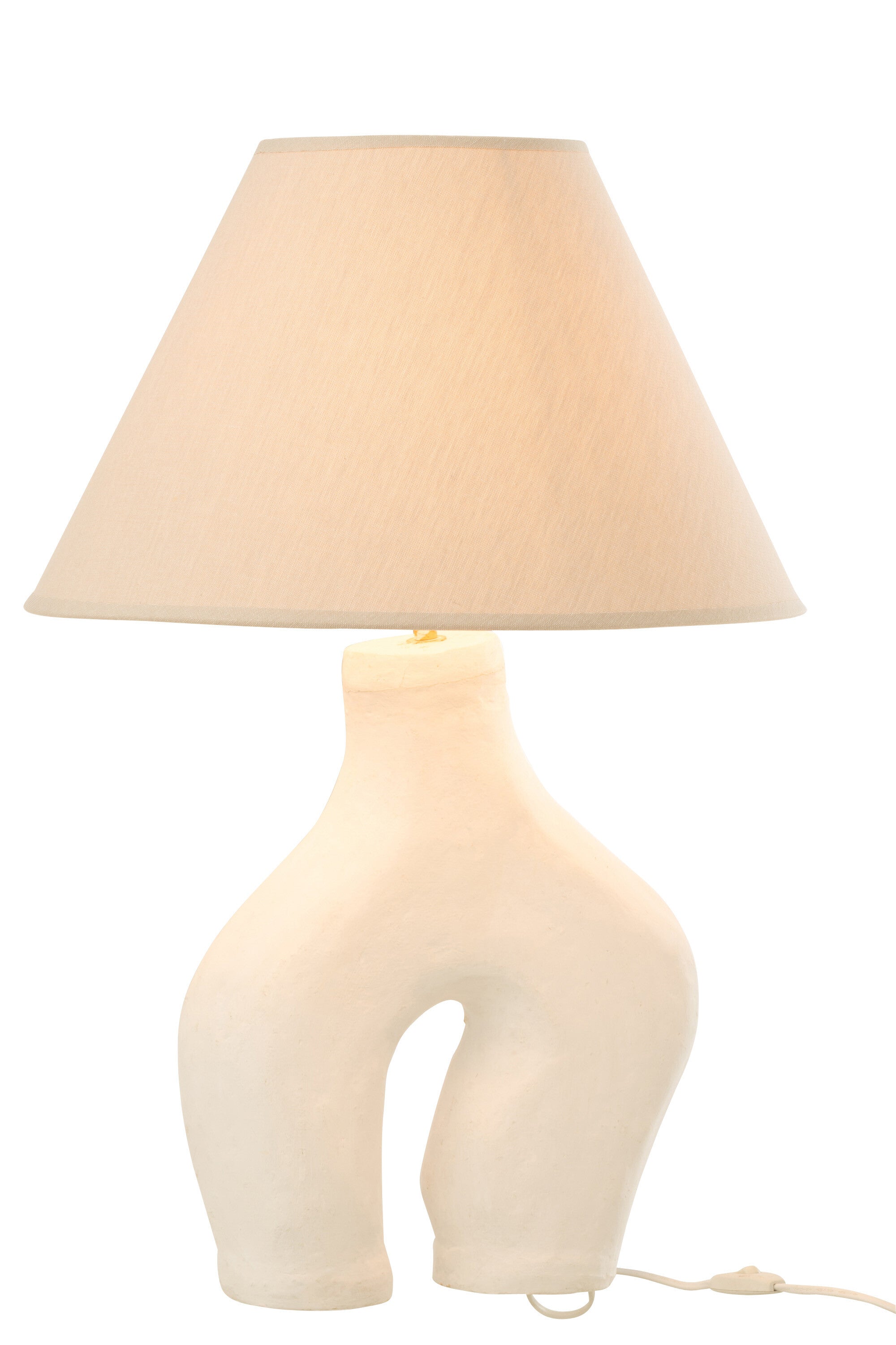 J-Line Lamp + Kap Poten Papier-mach - Wit