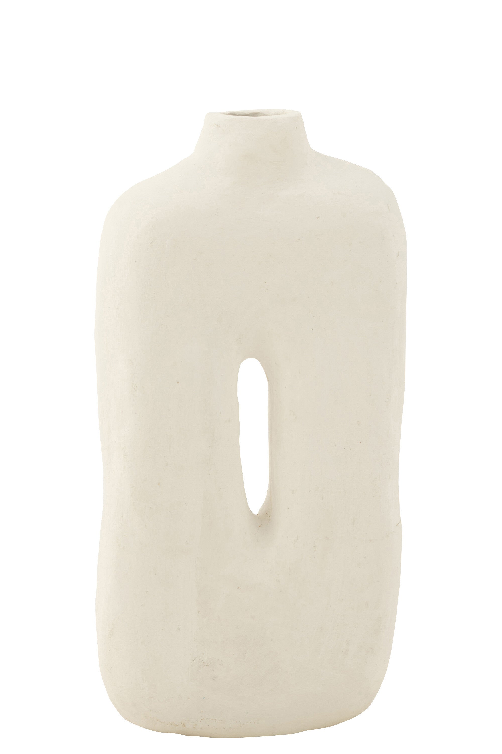 J-Line vaaspot Vierkant - papier mach - - wit