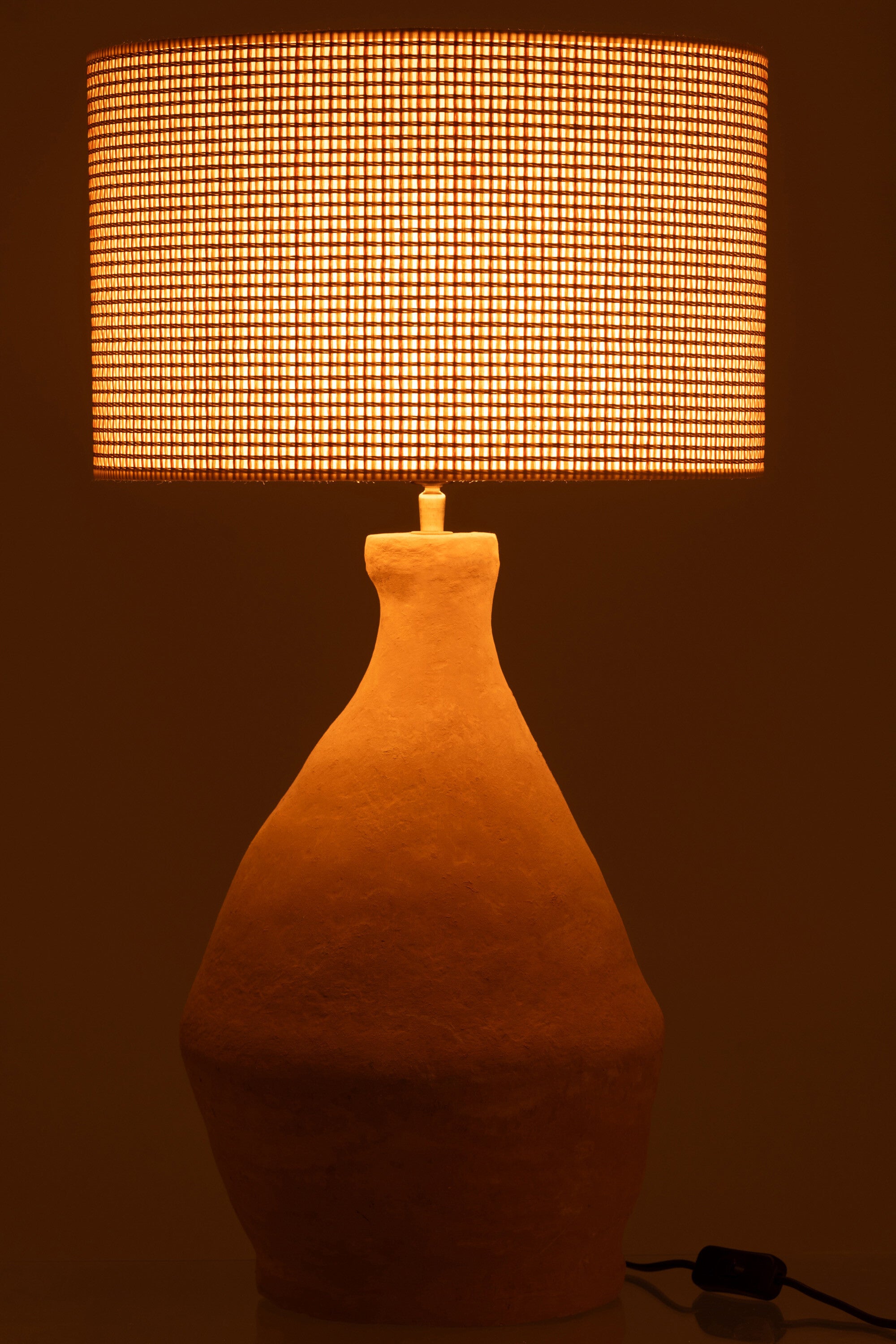 J-Line Lamp + Kap Indus Papier Mache Geel