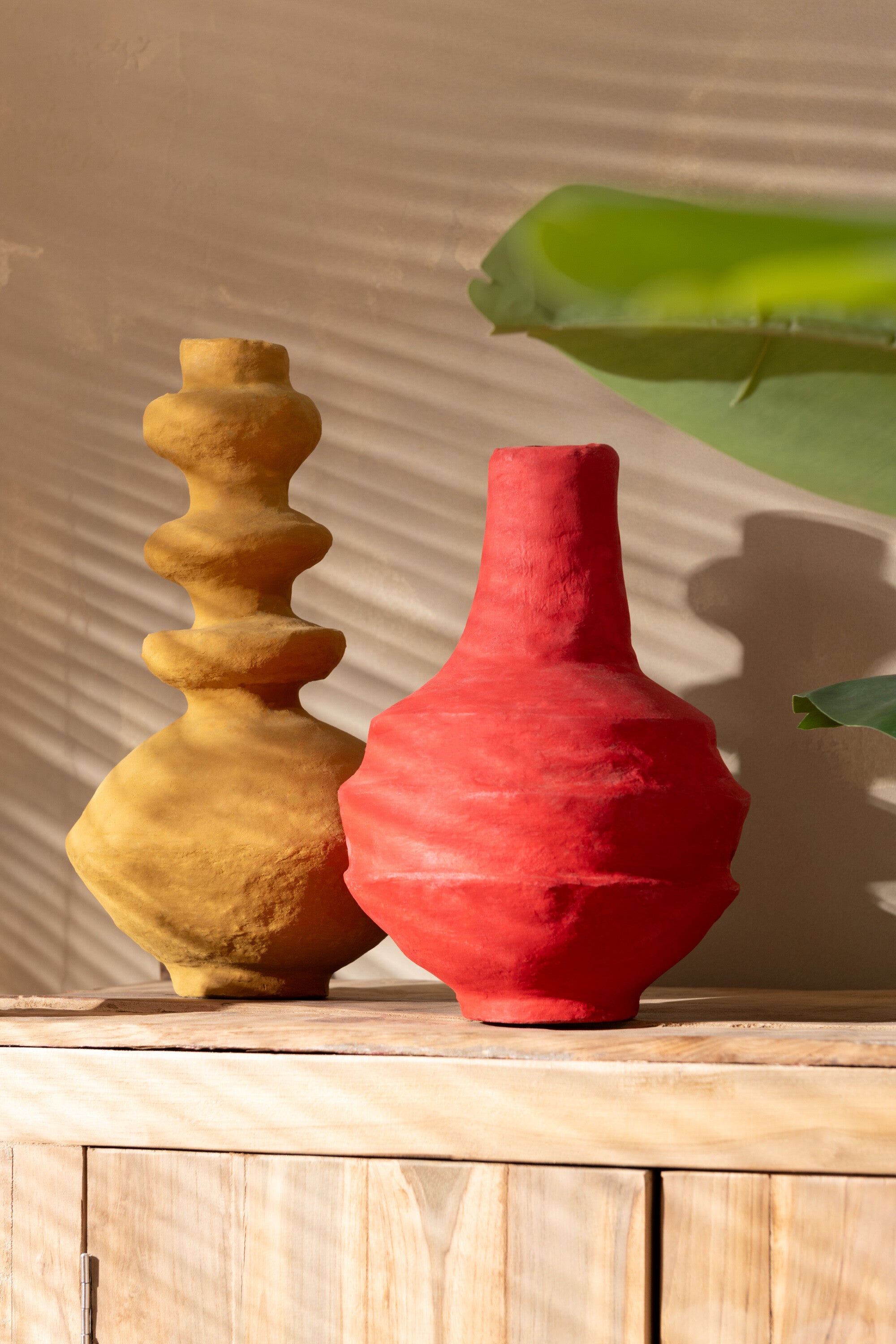 J-Line Potfluit Papier-mach - Rood