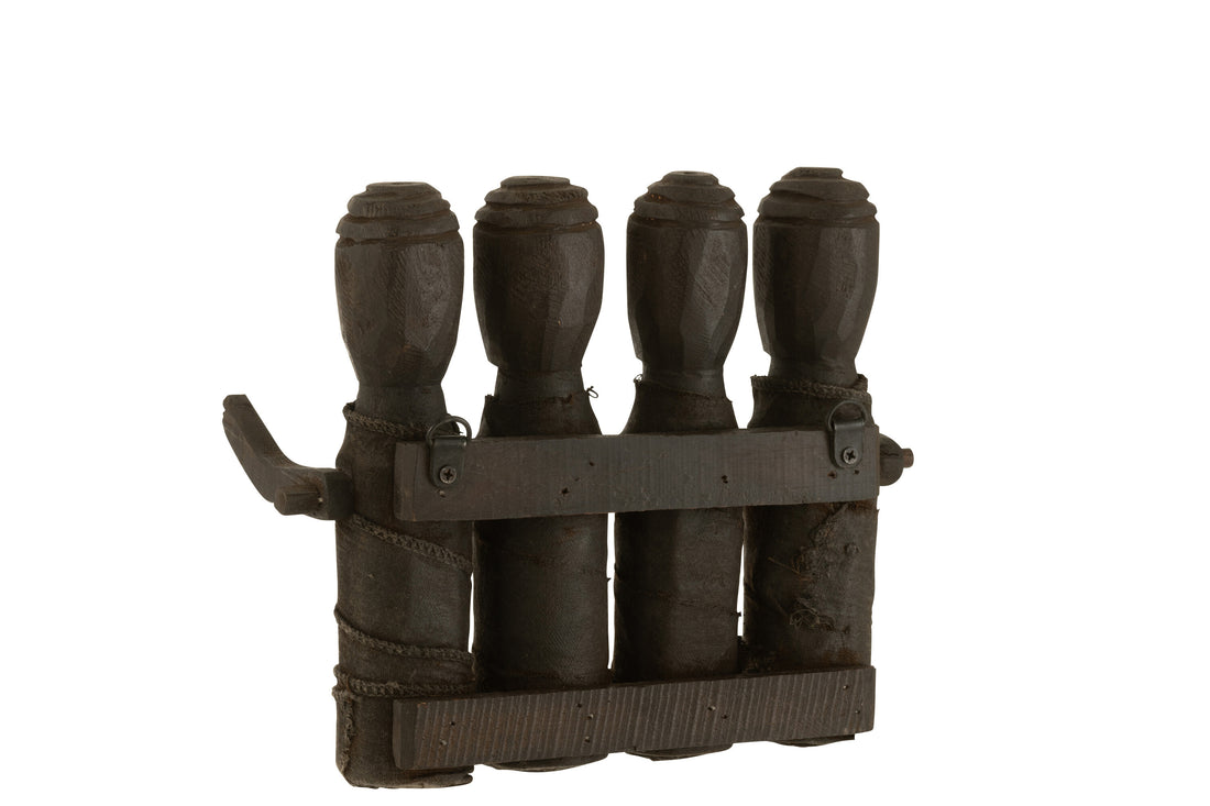 Kapstok Poppen Hout Zwart