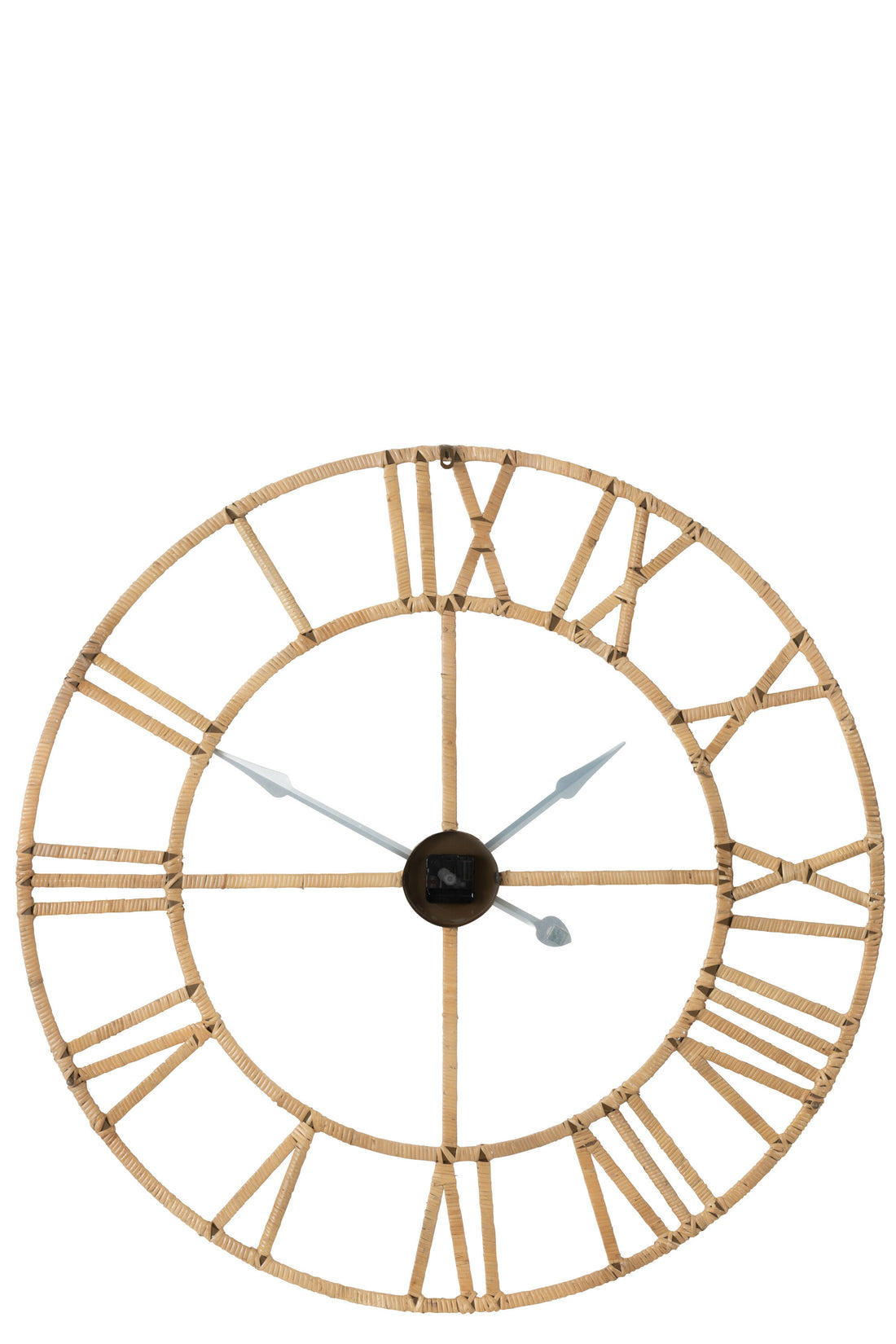 Wandklok Romeins Rotan/Metaal Natuurlijk Groot