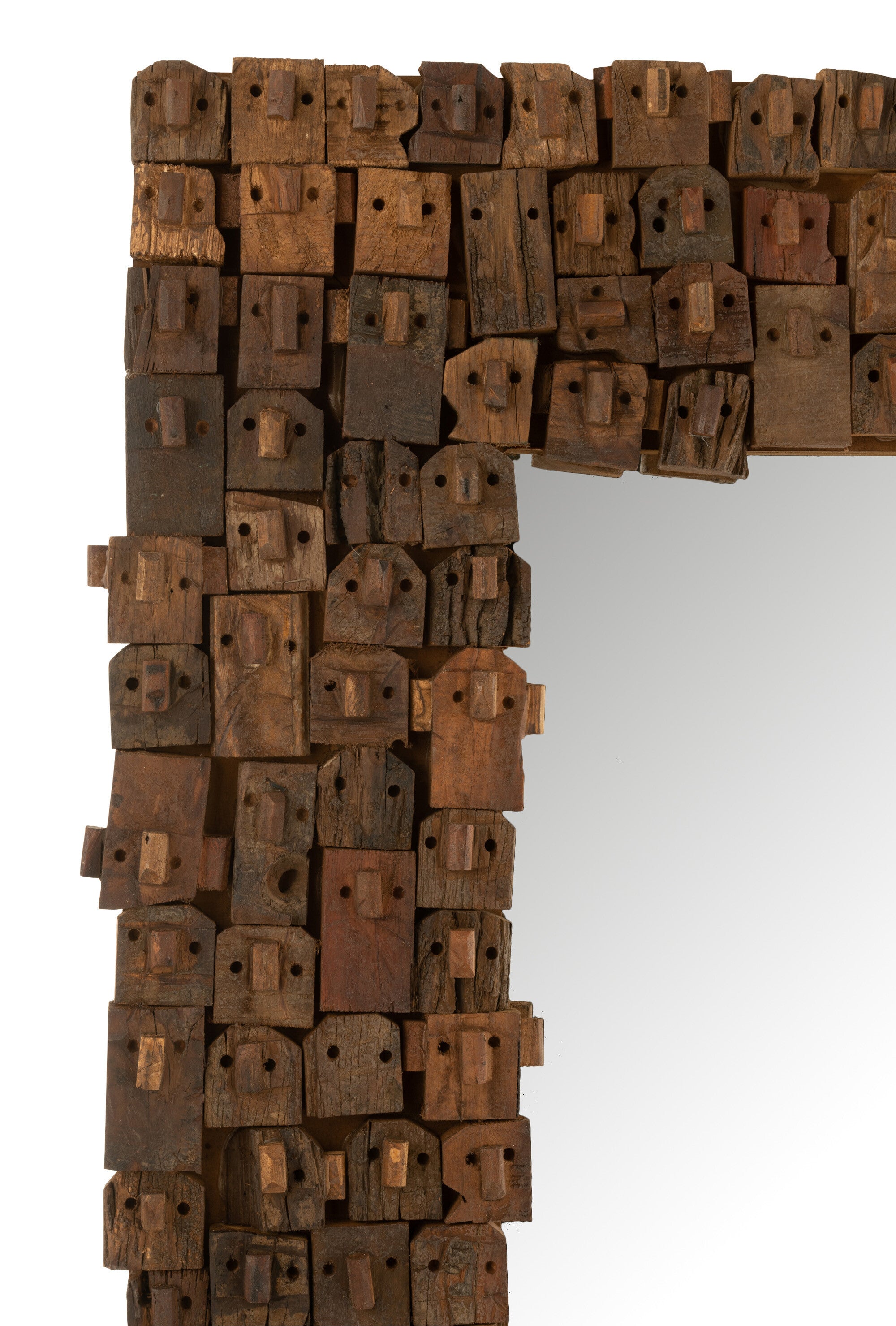 SPIEGEL SYMA GERECYCLED HOUT/ SPIEGEL NATUURLIJK GROOT