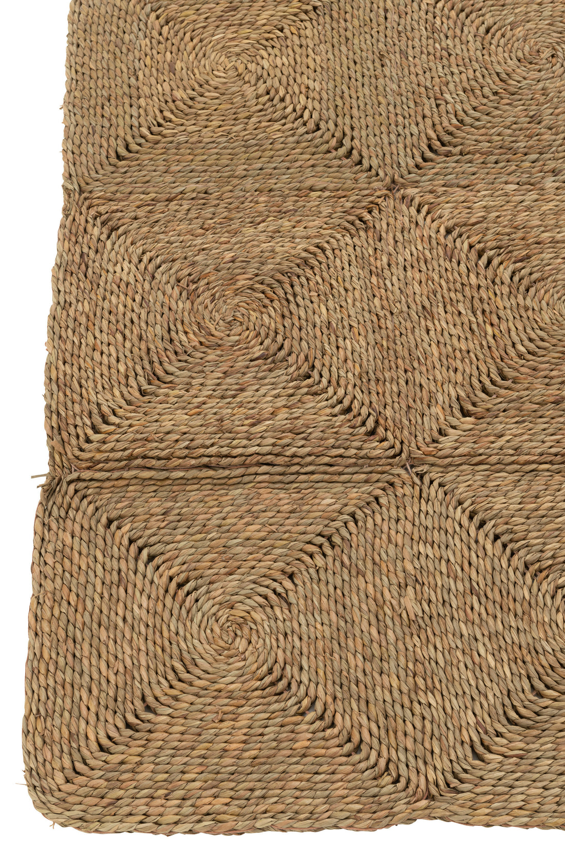 J-Line Tapijt Vierkanten Geweven Touw Plastiek Naturel