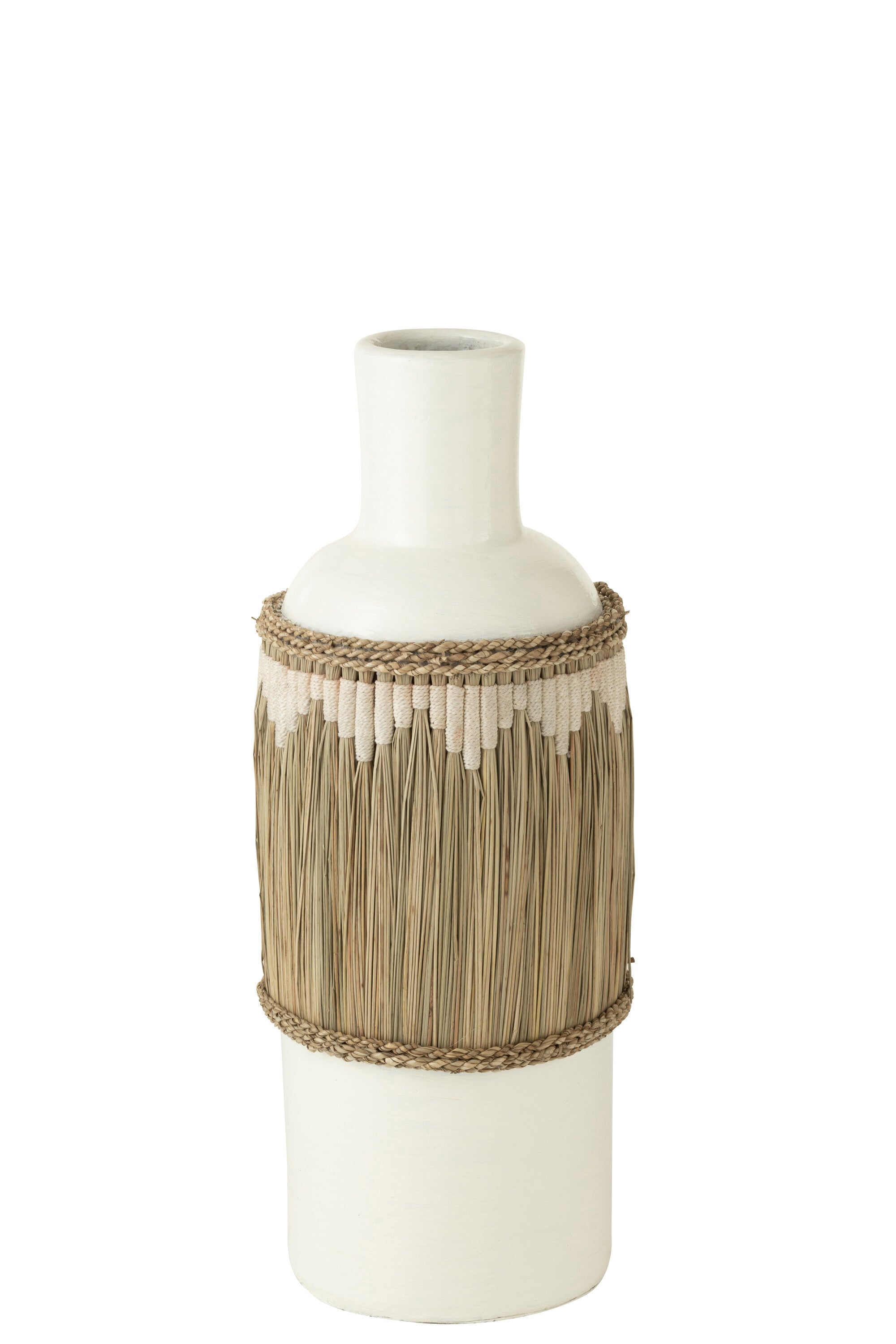 Vaas Patroon Terracotta/Zeegras Wit/Natuurlijk