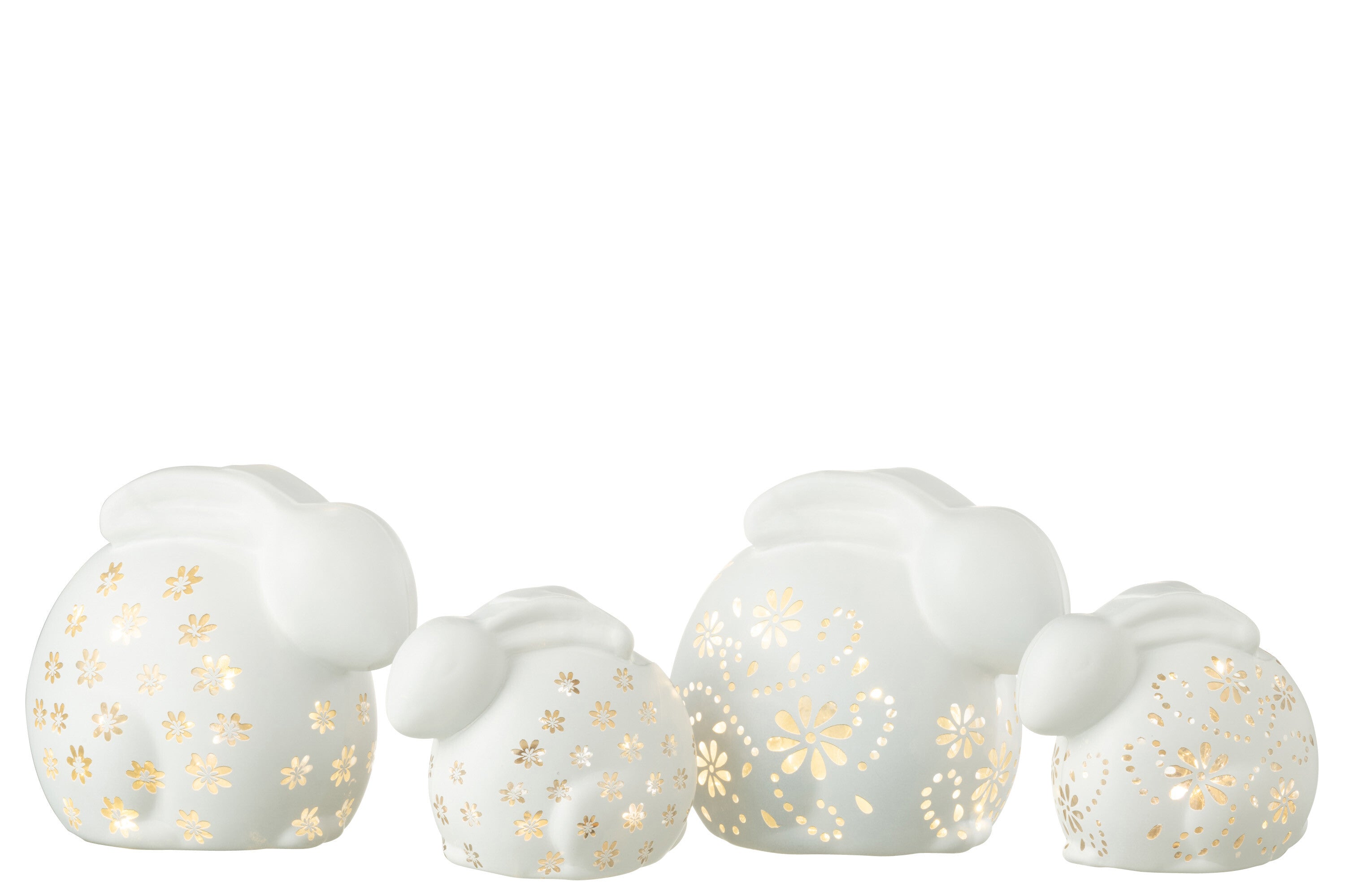 Konijnenbloemen Led Glas Wit Groot Assortiment Van 2