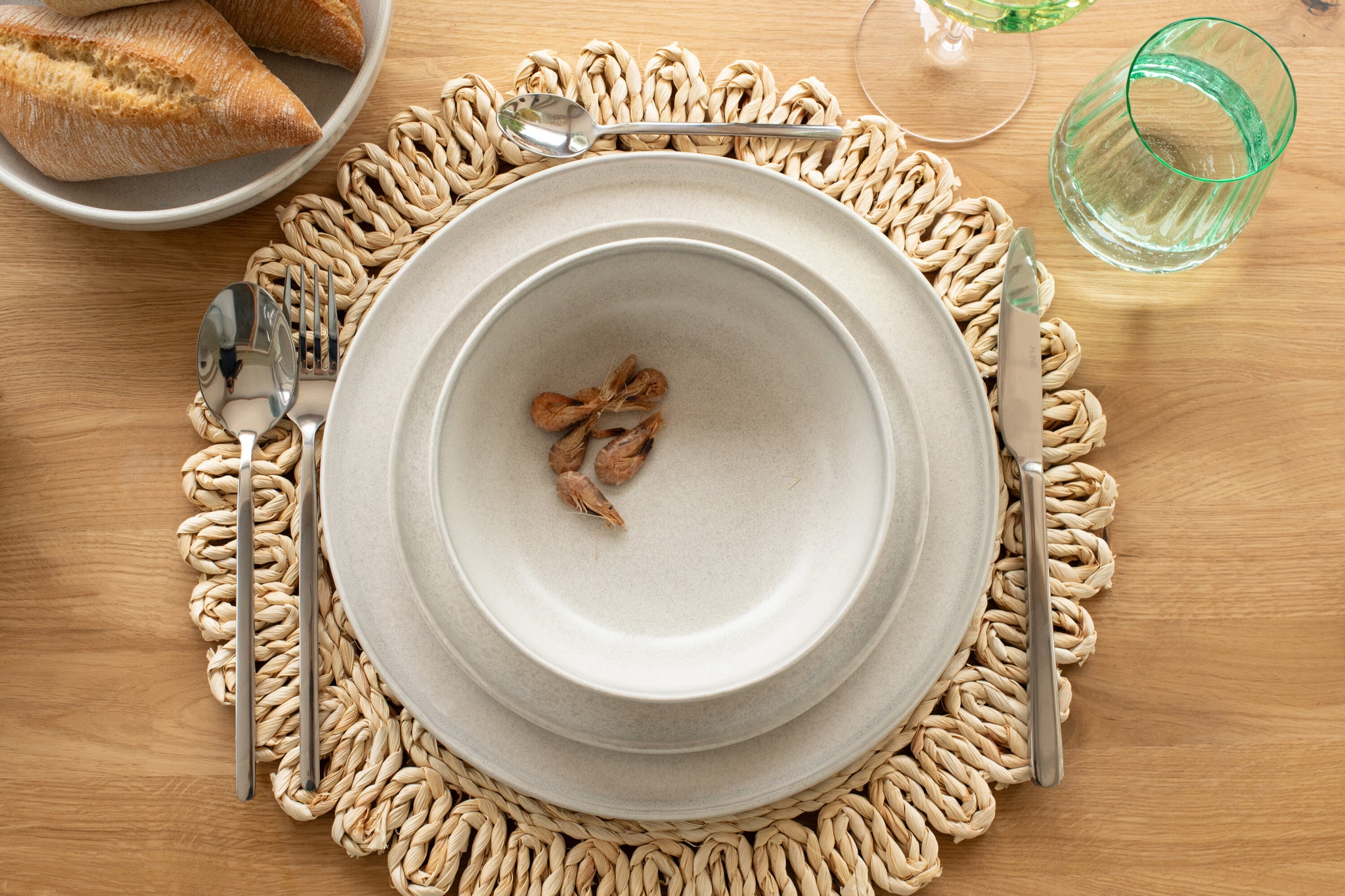 Placemat Ronde Bloem+Cirkels Maiskolf Natuurlijk