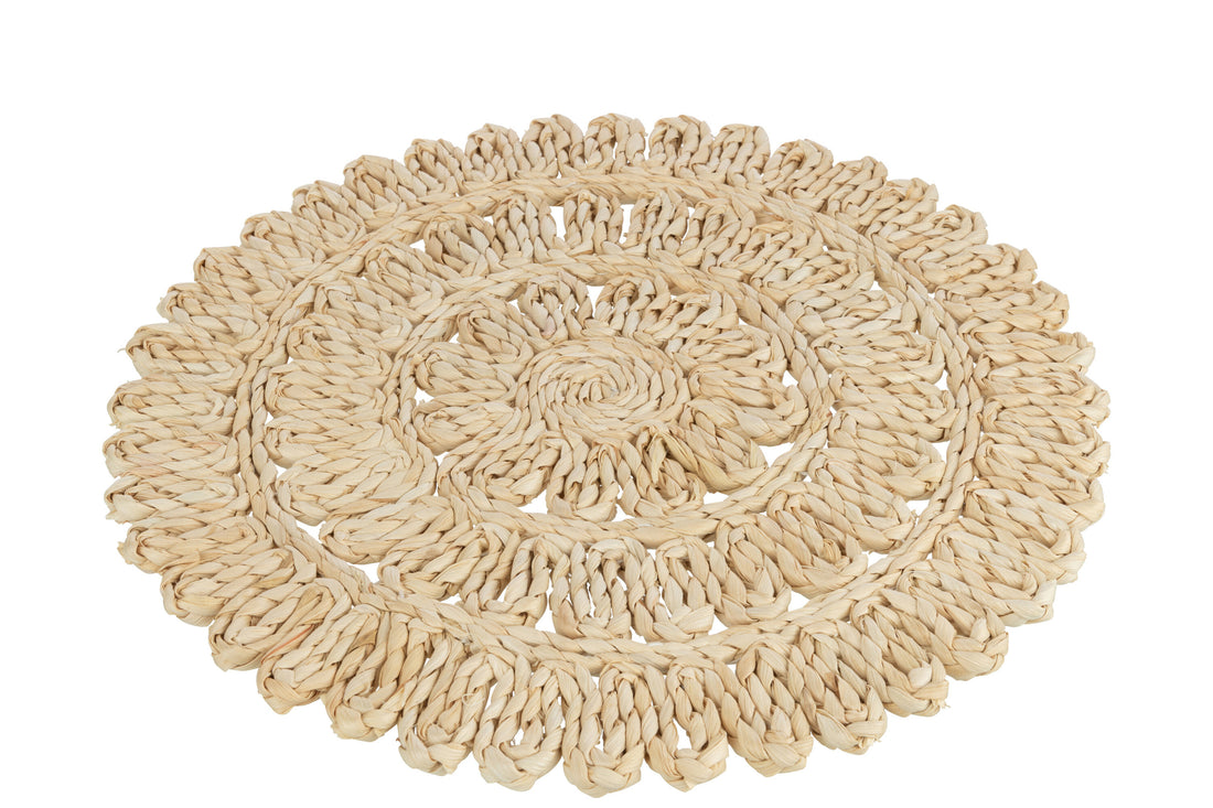 Placemat Ronde Bloem+Cirkels Maiskolf Natuurlijk