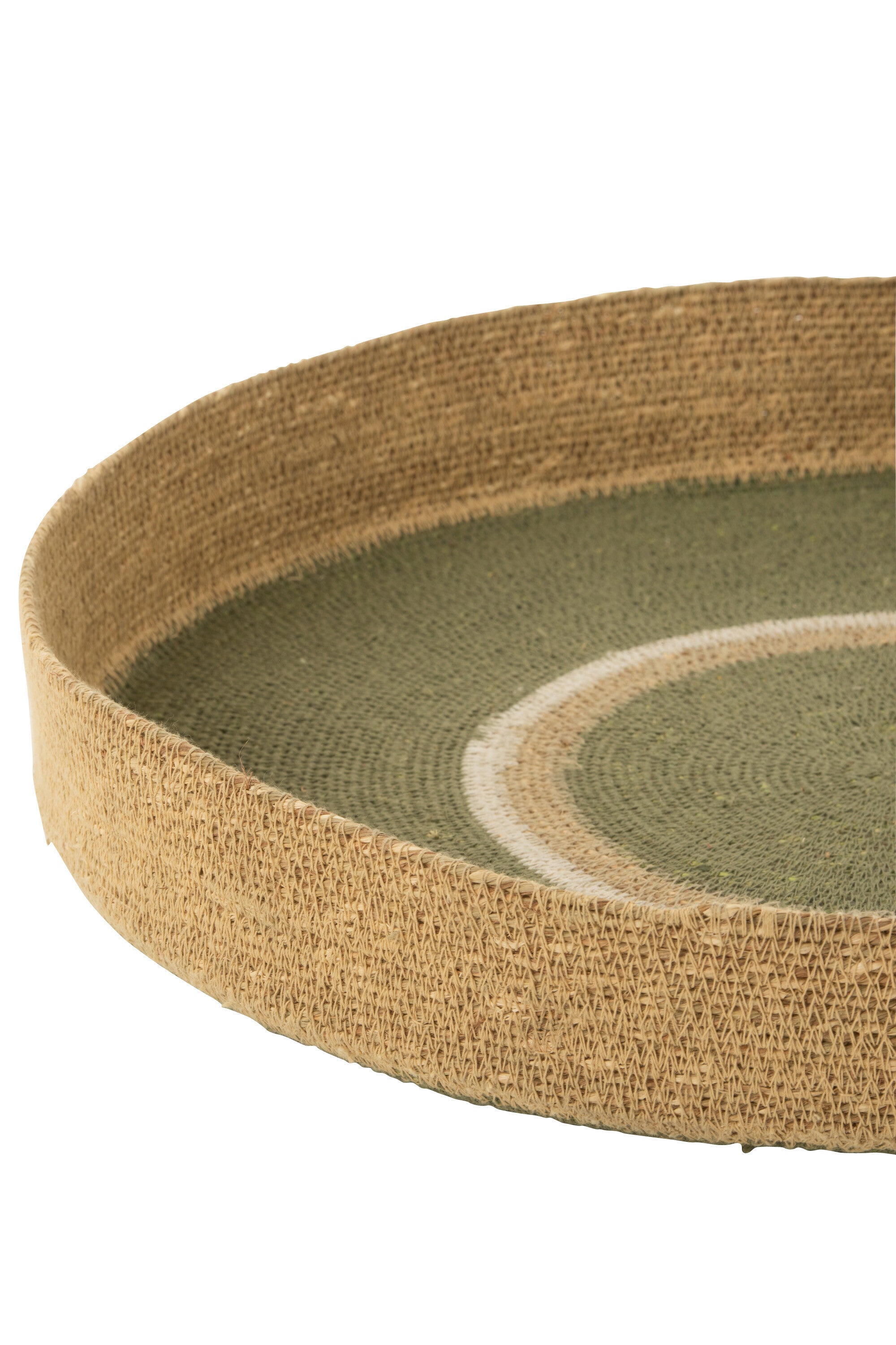 J-Line Plateau Rond+Cirkels Zeegras Groen/Naturel