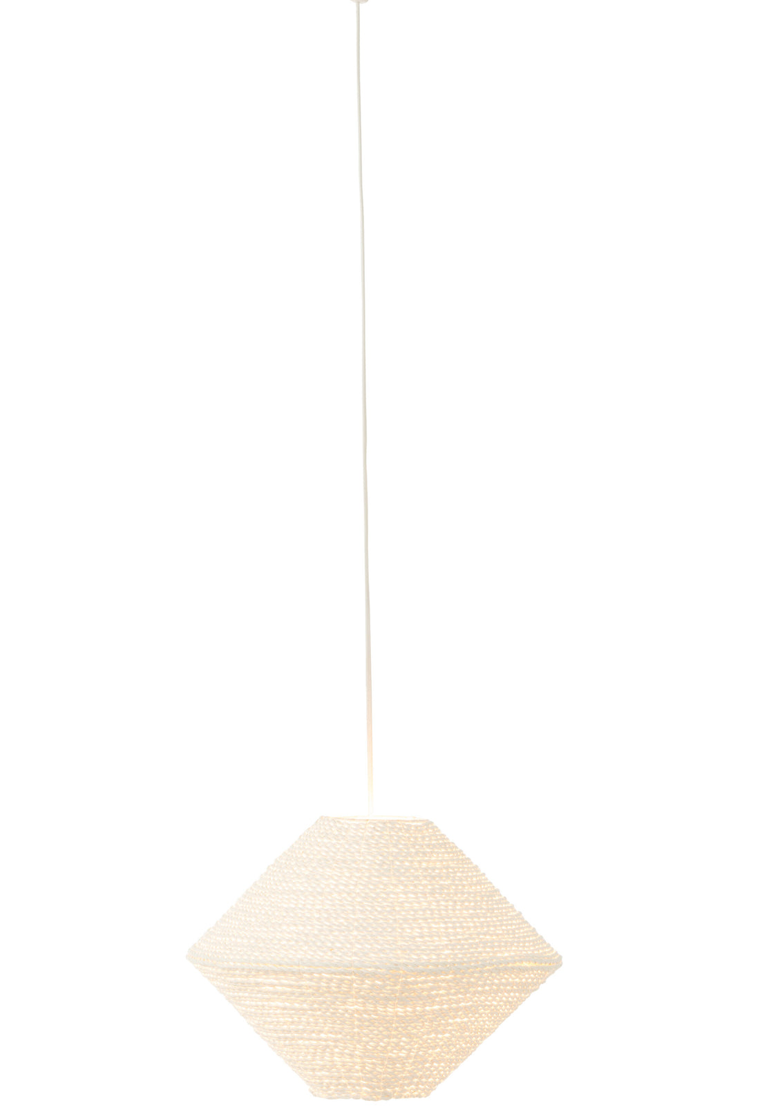 J-Line Hanglamp Ufo Raffia Wit Klein