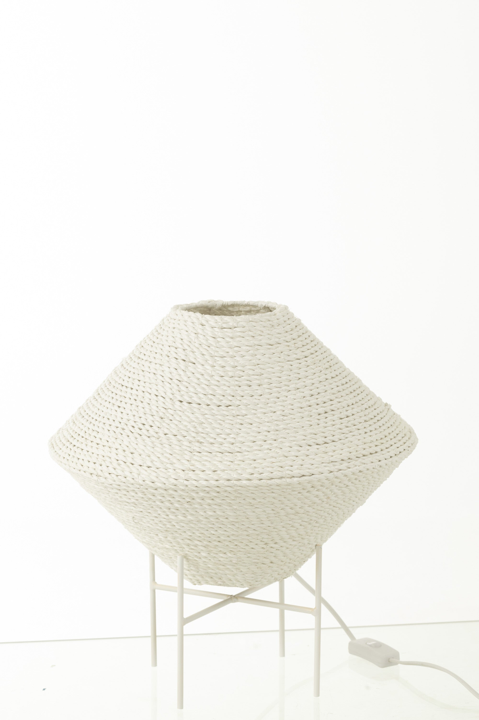 J-Line Hanglamp Ufo Raffia Wit Klein