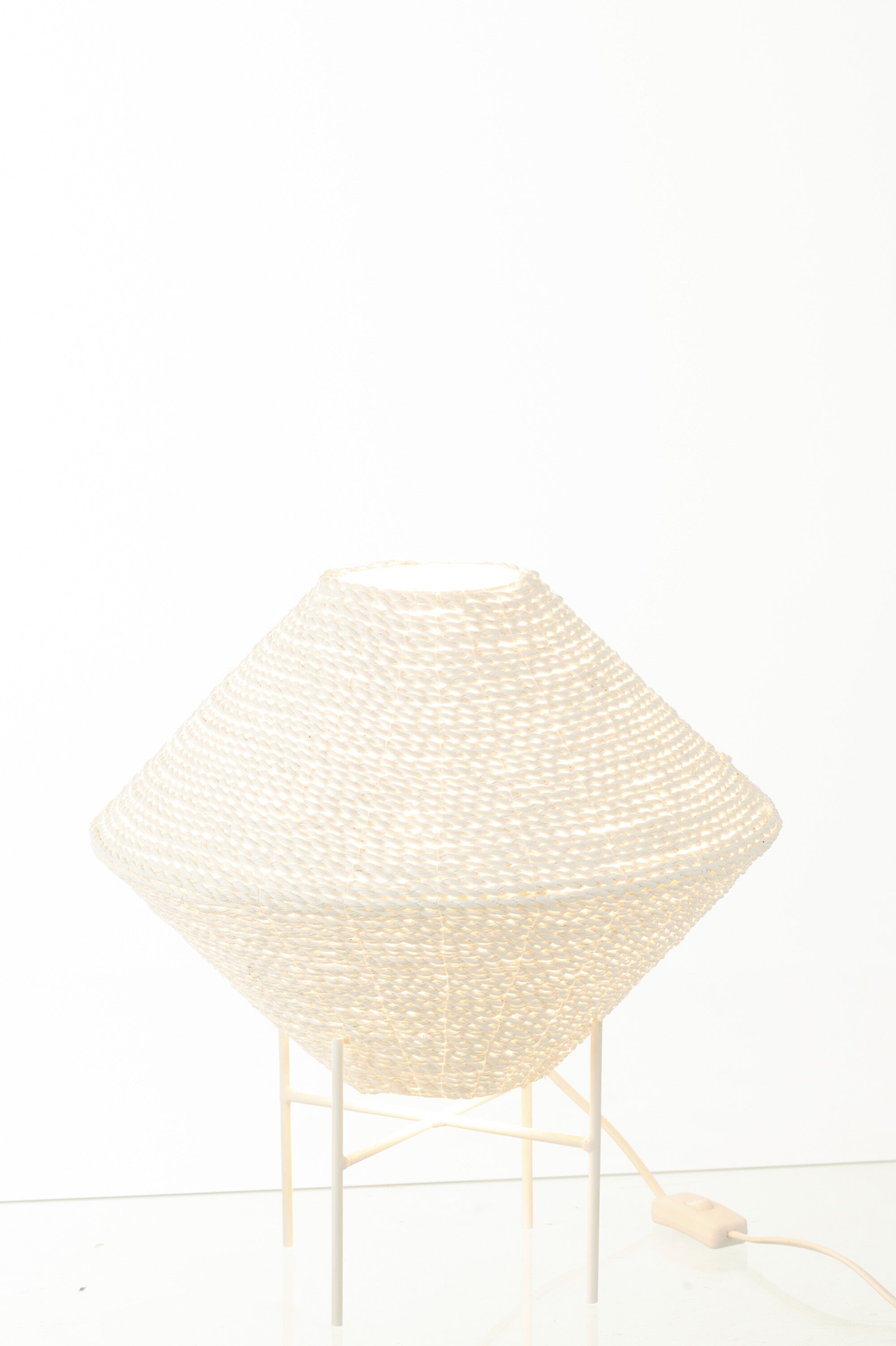 J-Line Hanglamp Ufo Raffia Wit Klein