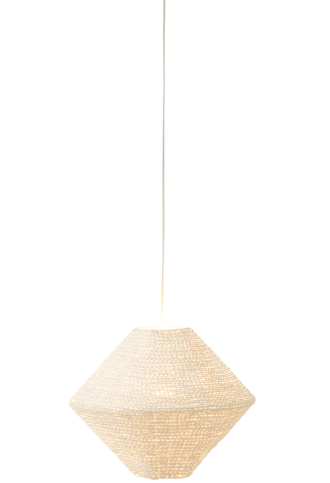 J-Line Hanglamp Ufo Raffia Wit Groot
