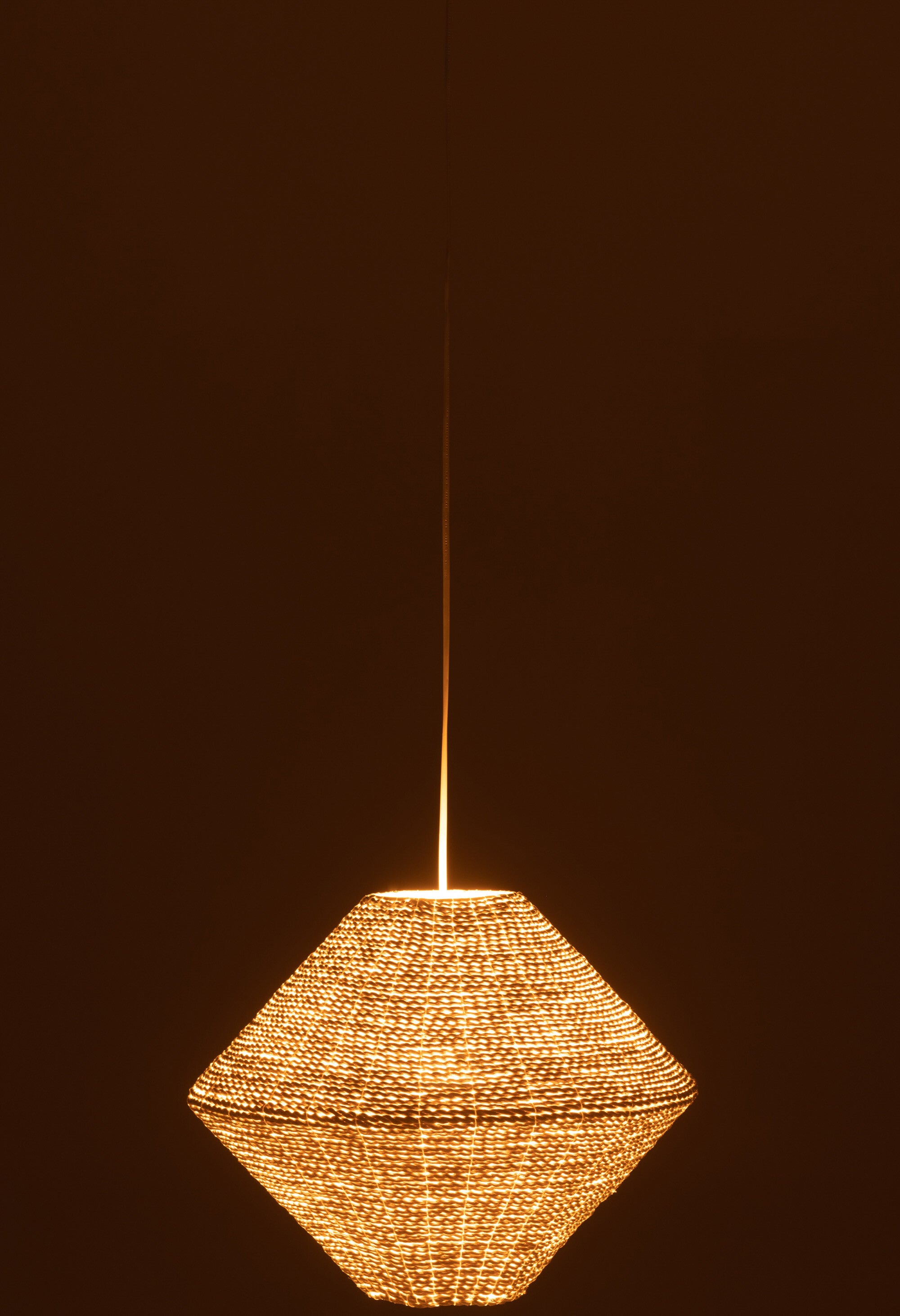 J-Line Hanglamp Ufo Raffia Wit Groot