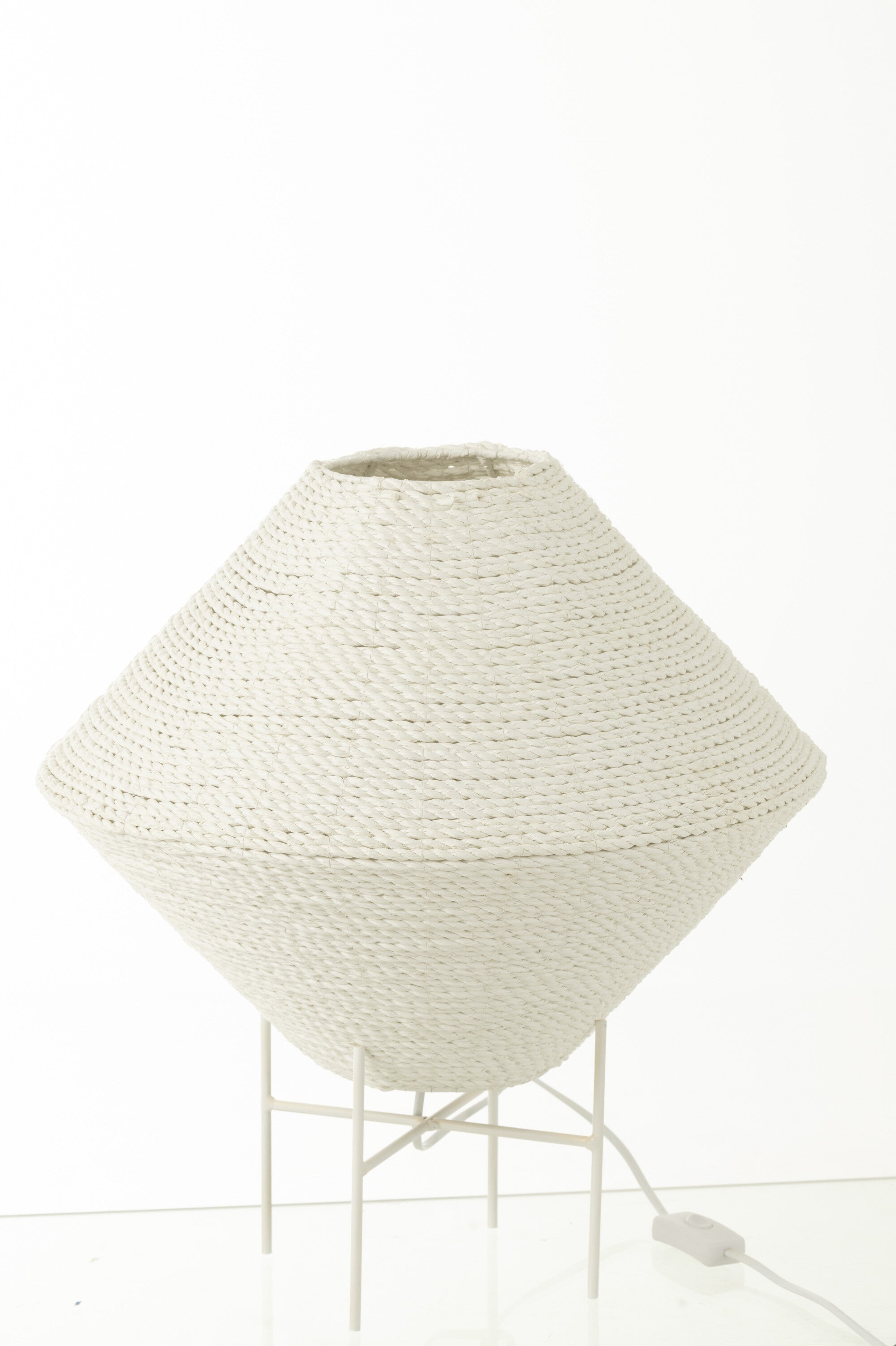 J-Line Hanglamp Ufo Raffia Wit Groot