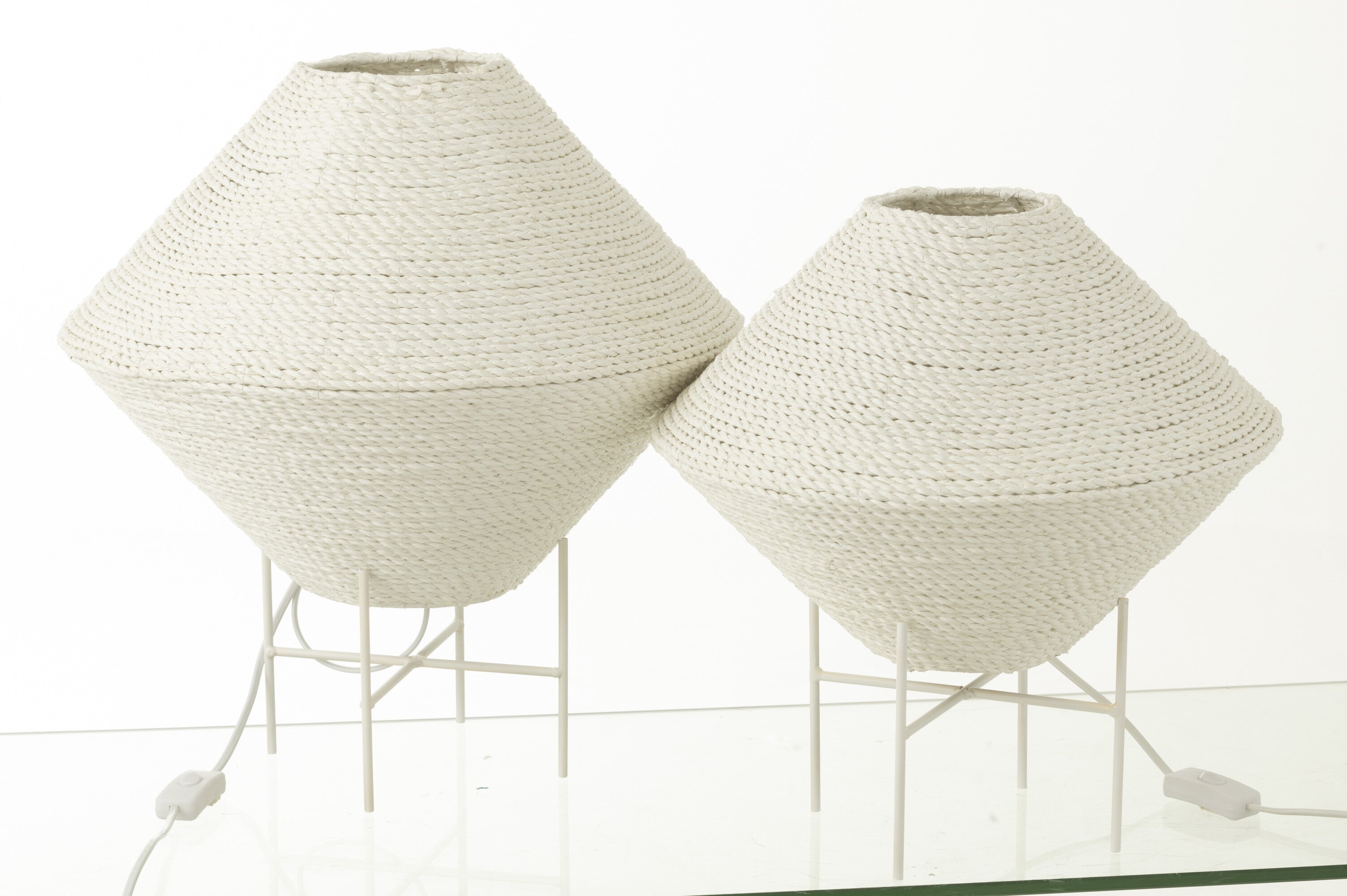 J-Line Hanglamp Ufo Raffia Wit Groot