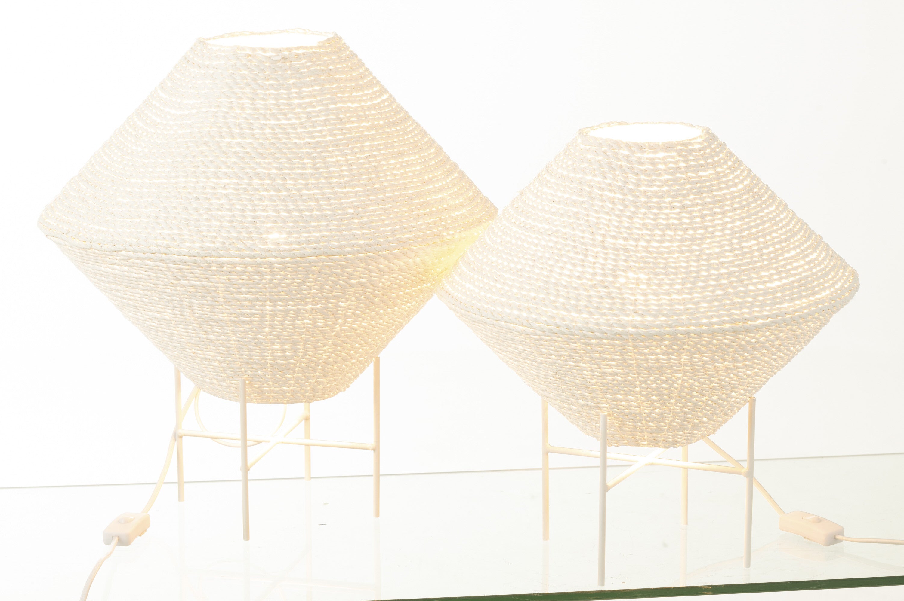 J-Line Hanglamp Ufo Raffia Wit Groot