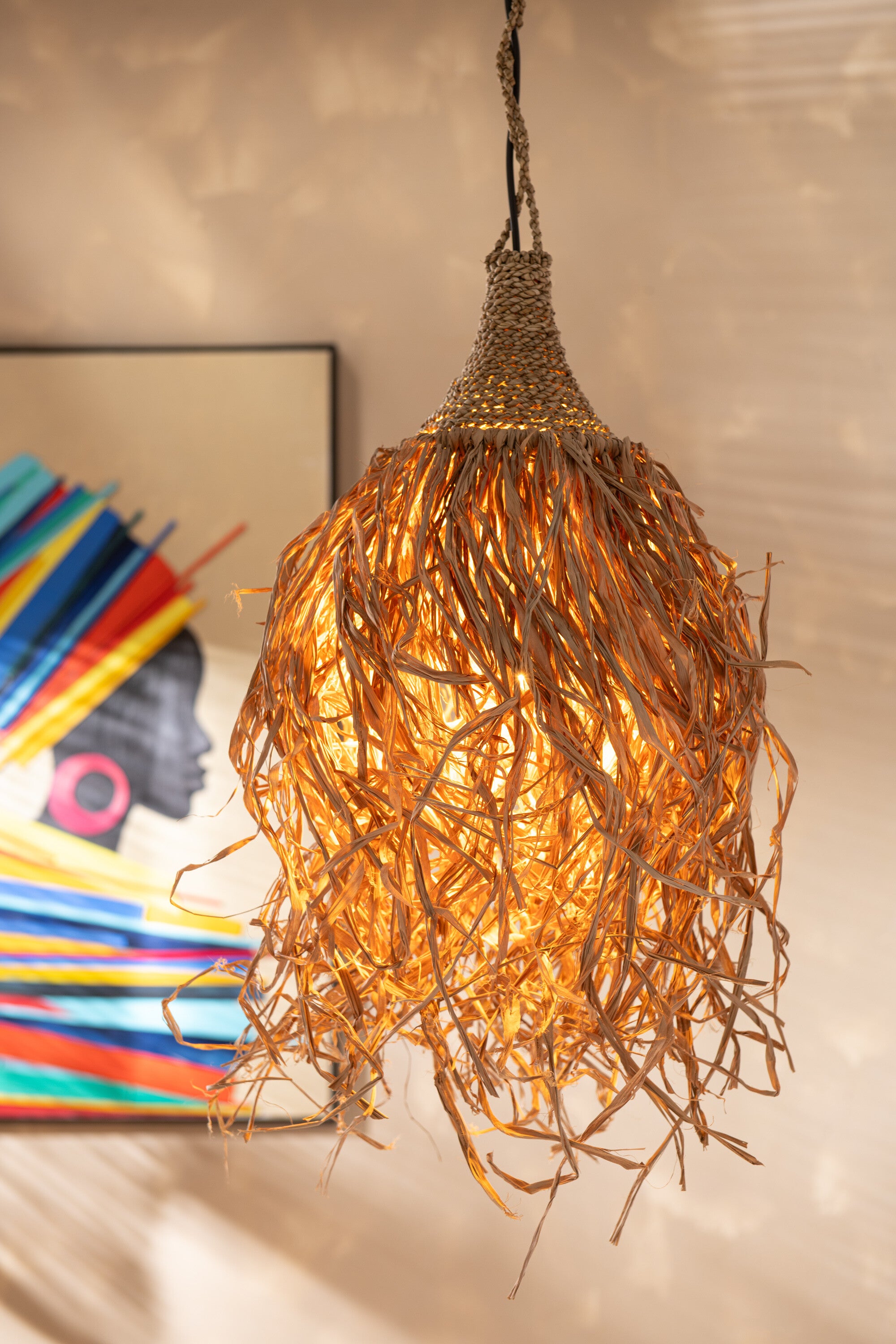 J-Line Hangende Lamp Kwast Zeegras Naturel