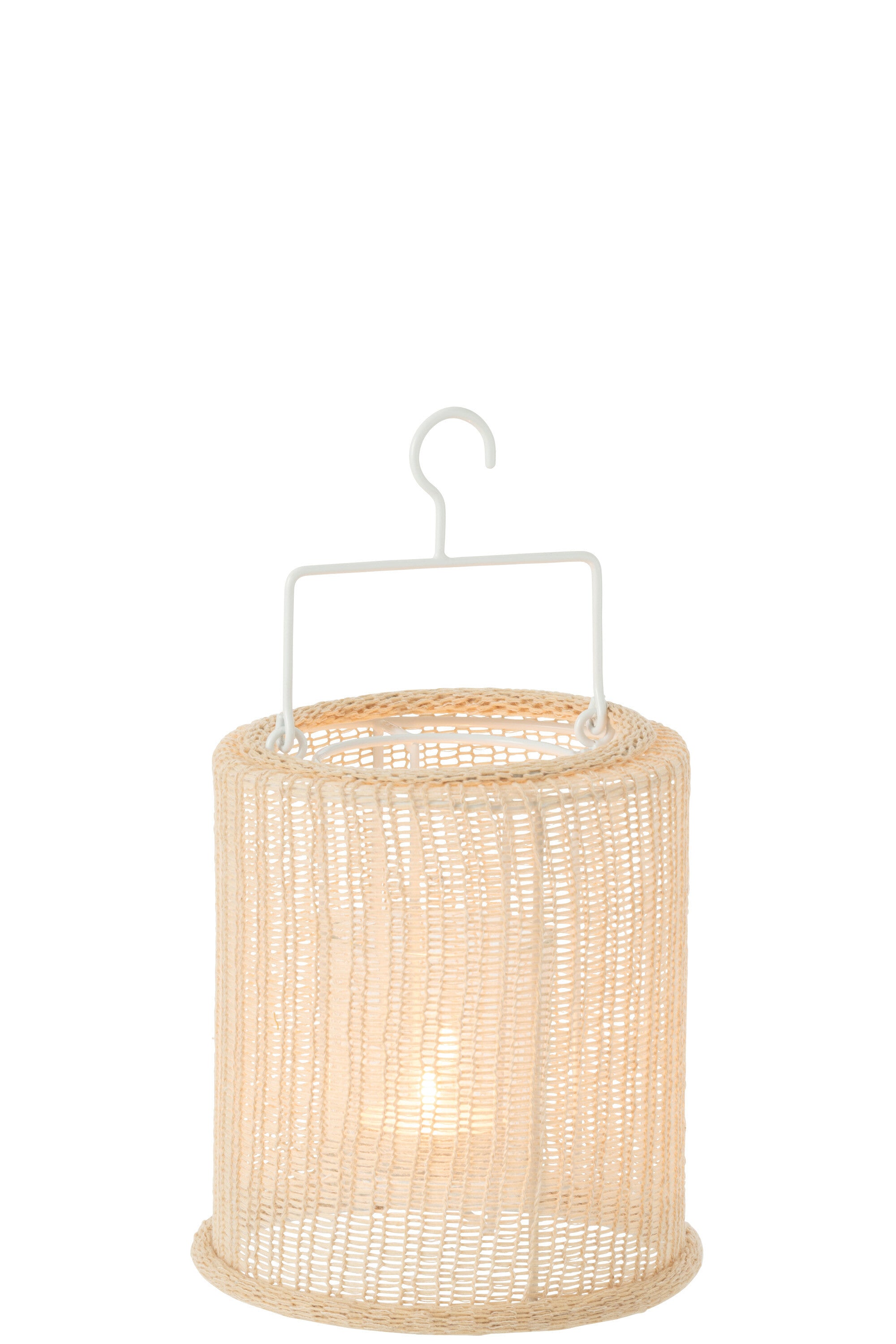 J-Line hanglataarn Cilinder - metaal/polyester - beige - small