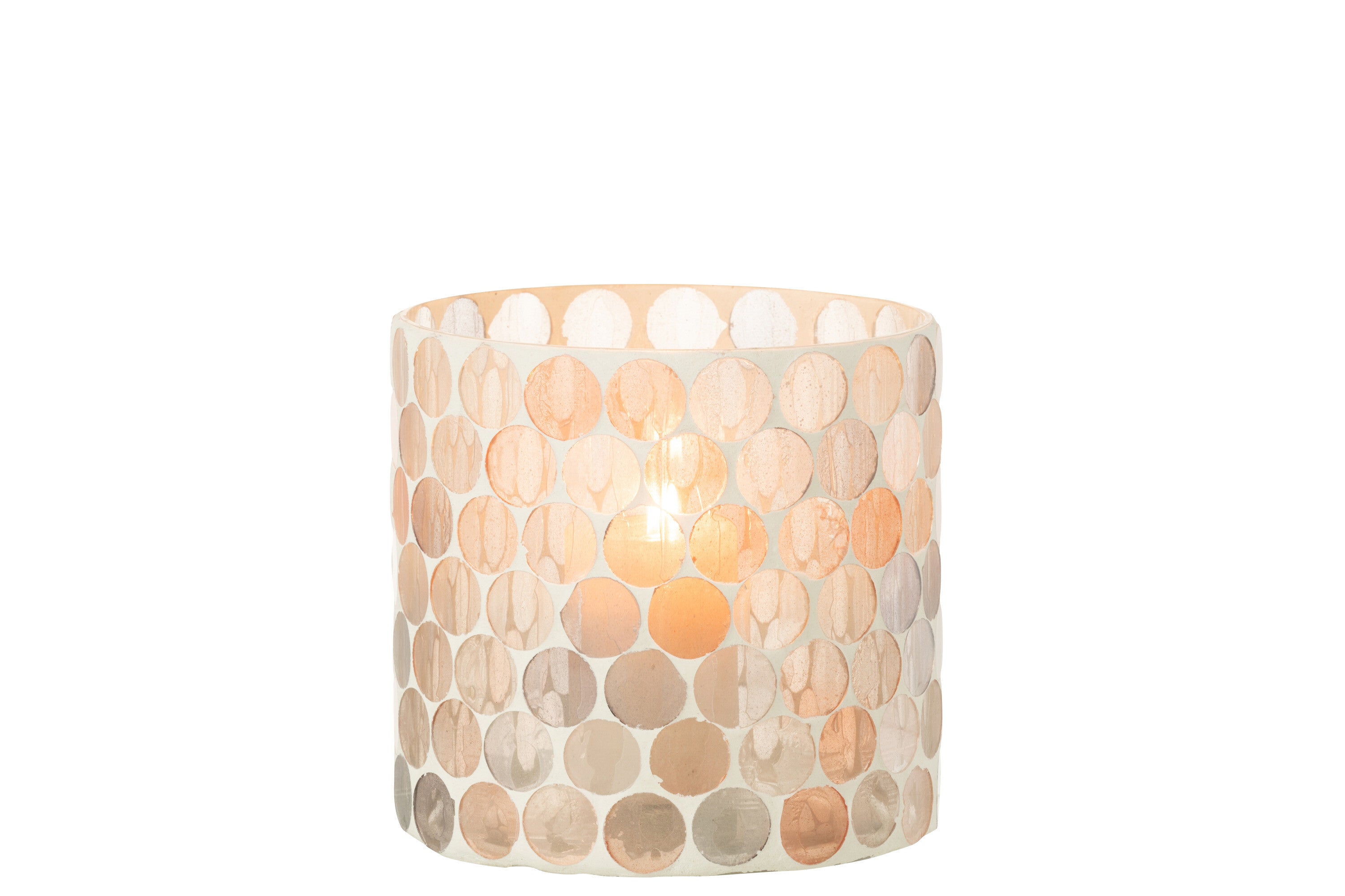 HURRICANE MOZAÏEK CIRKEL GLAS WIT/ORANJE GROOT