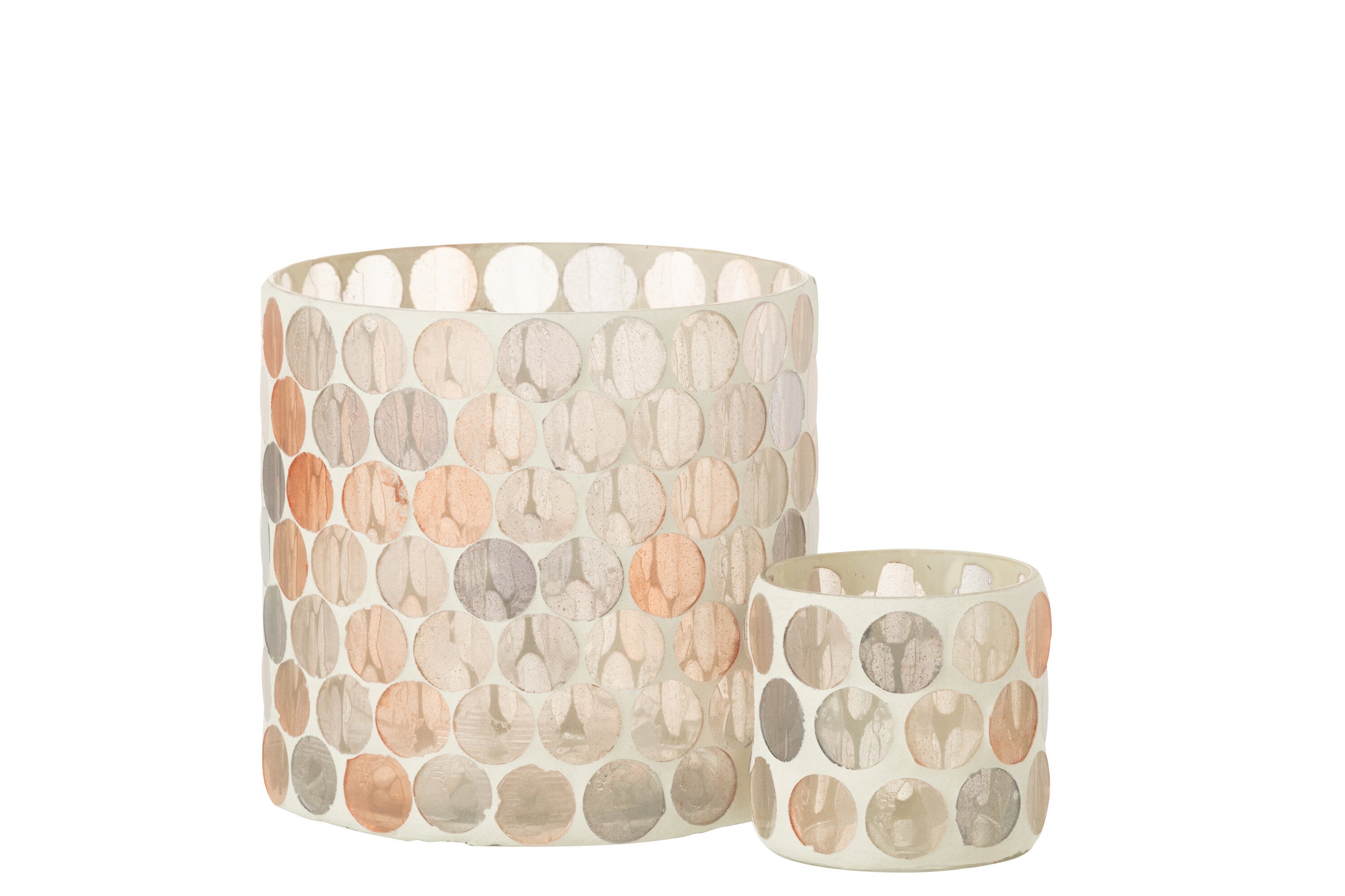 HURRICANE MOZAÏEK CIRKEL GLAS WIT/ORANJE GROOT