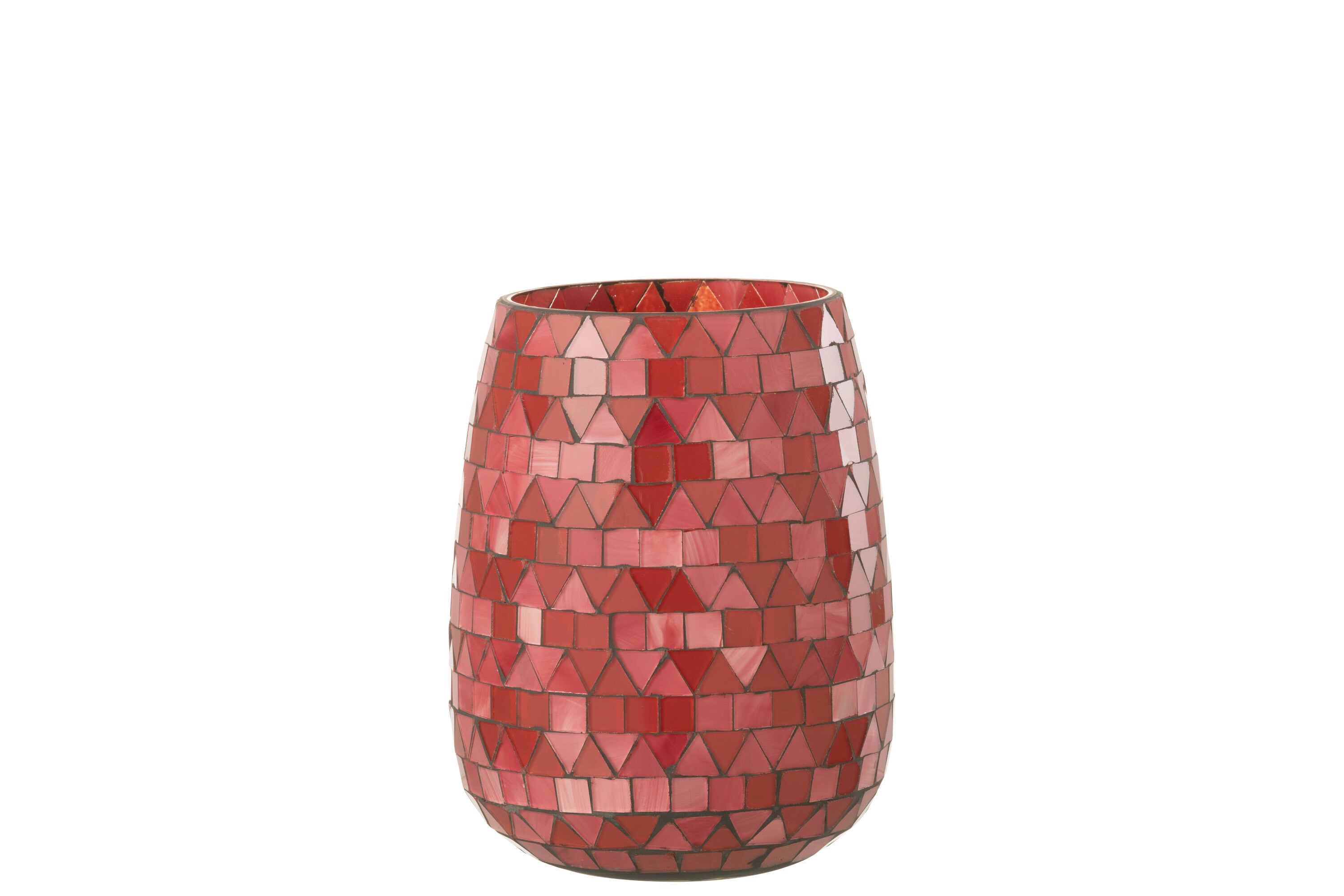 HURRICANE MOZAÏEK DRIEHOEK GLAS ROOD/ROZE MEDIUM