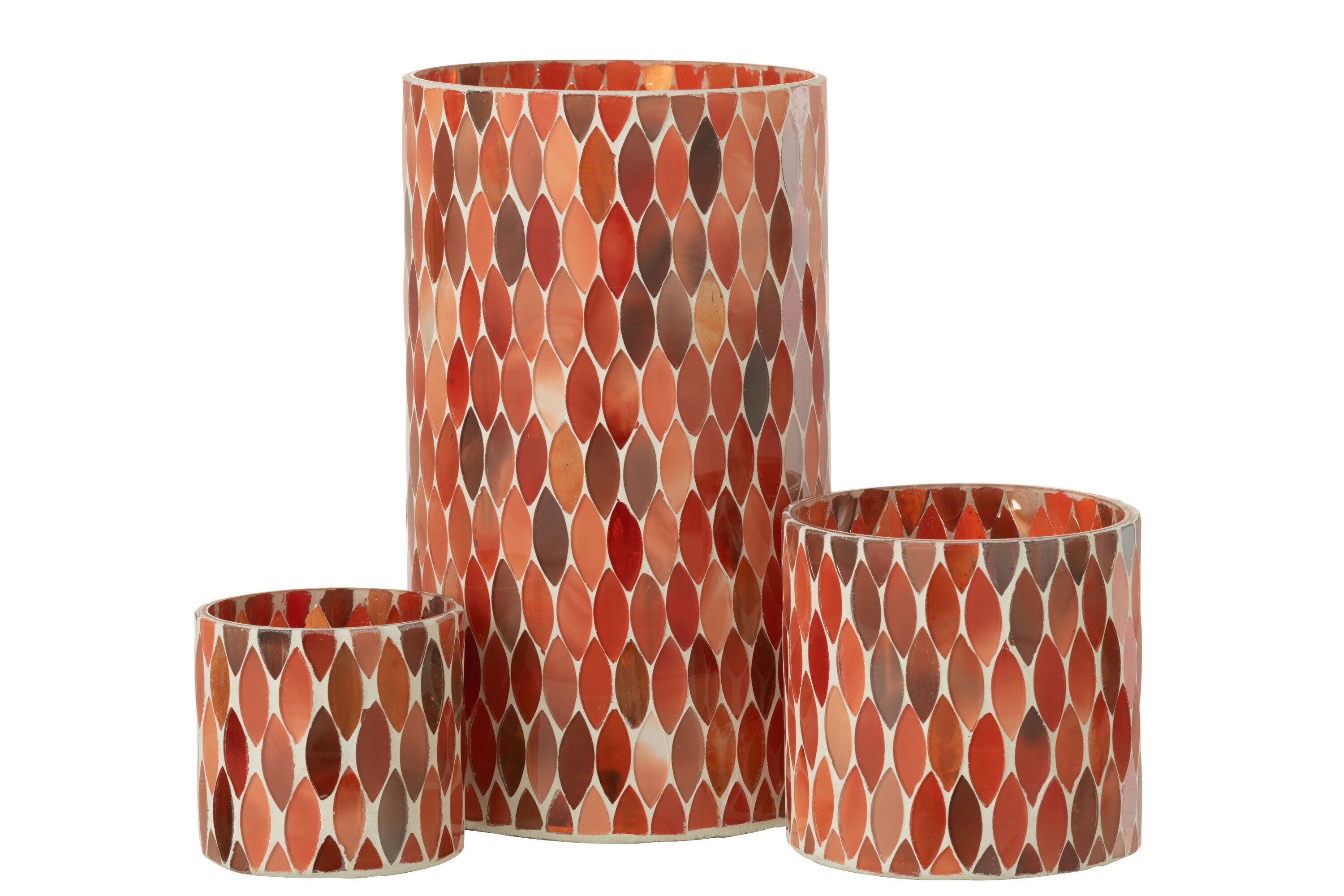 HURRICANE MOSAIC BLADGLAS ROOD/ORANJE GROOT