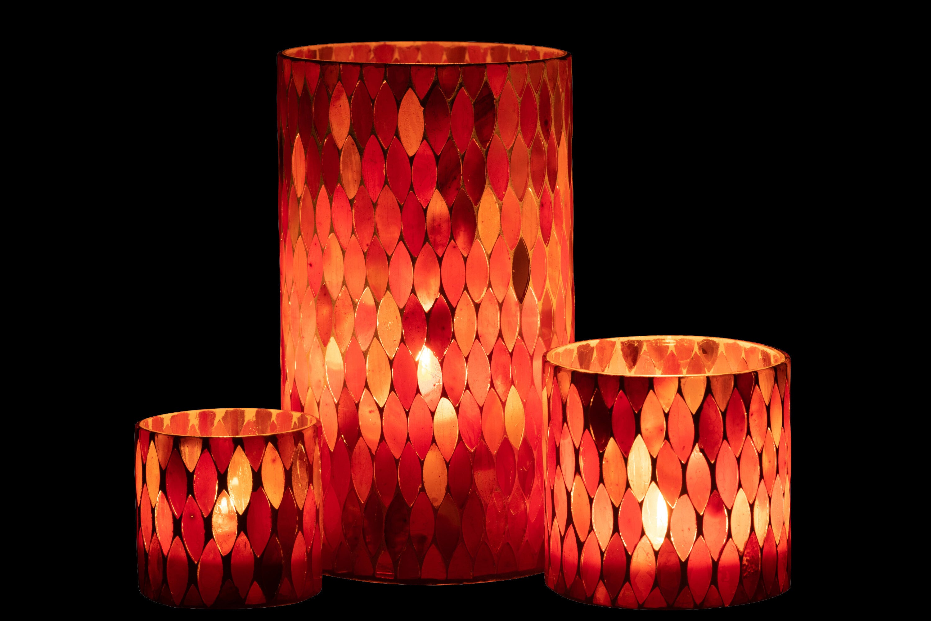 HURRICANE MOSAIC BLADGLAS ROOD/ORANJE GROOT