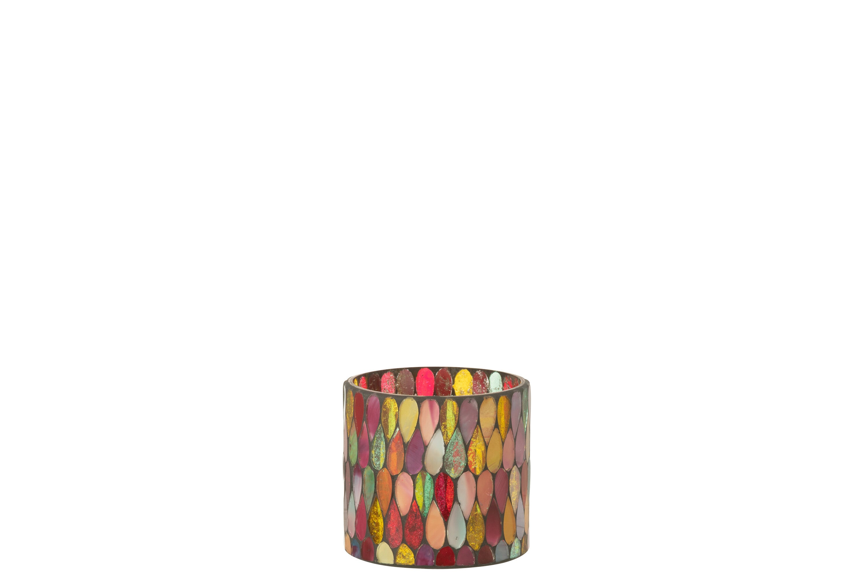 J-Line Teelicht Houder Mozaiek Druppel Glas Mix Small