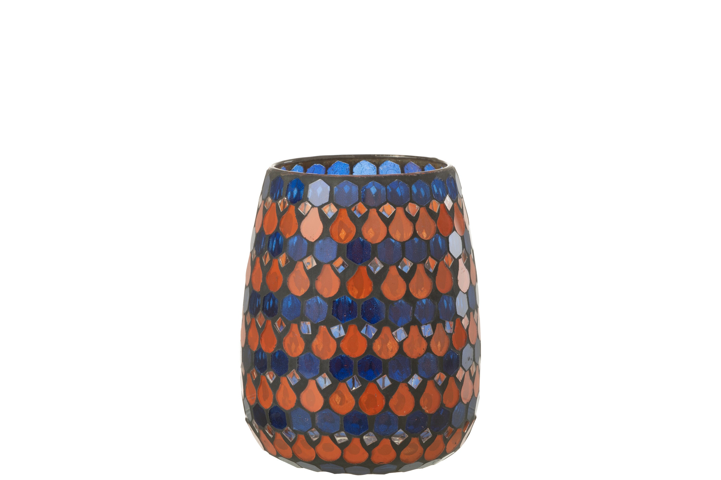 HURRICANE MOSAIC DROP GLAS ORANJE/BLAUW MEDIUM