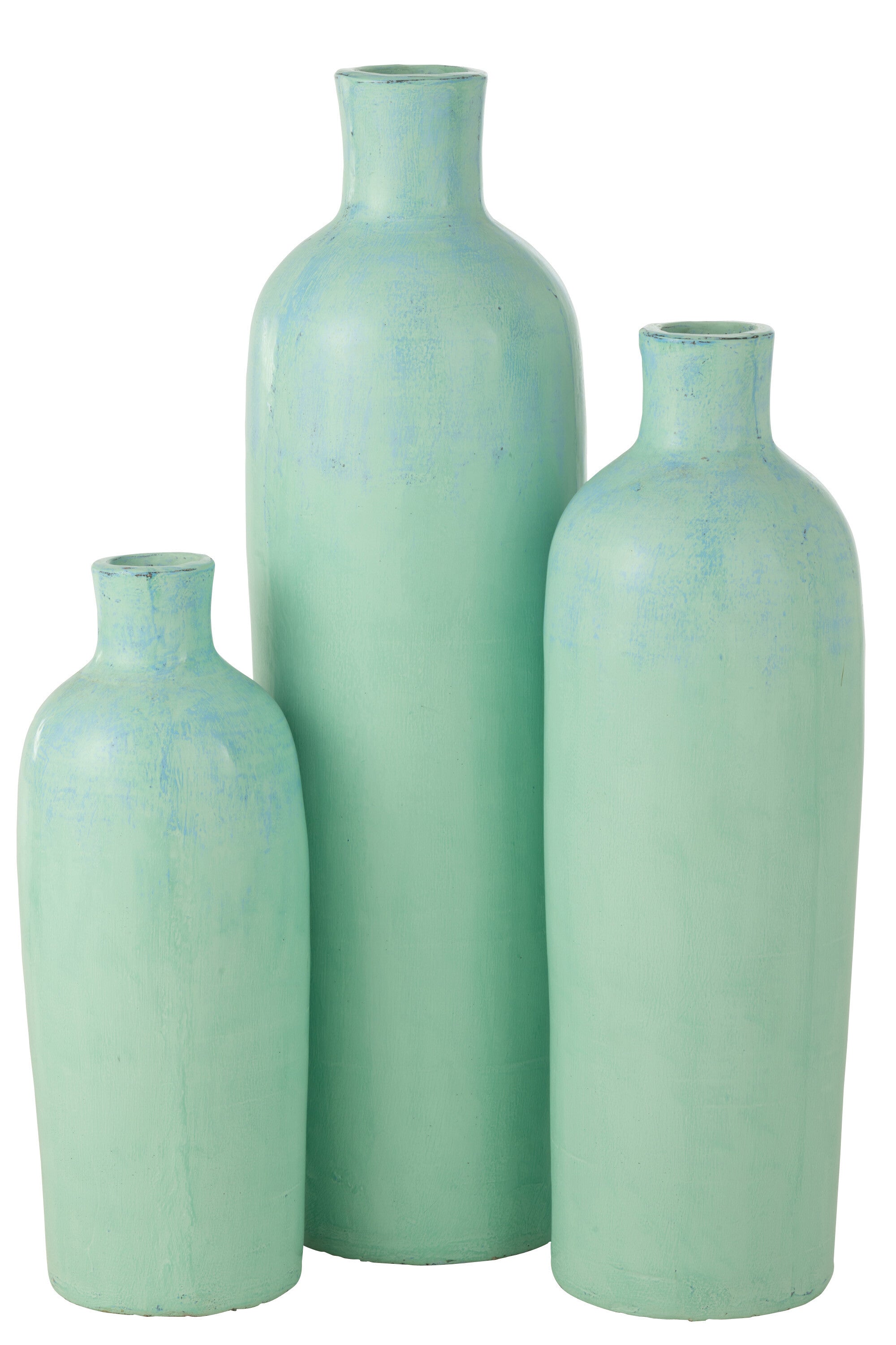 J-Line Vaas Justine Terracotta Blauw groot