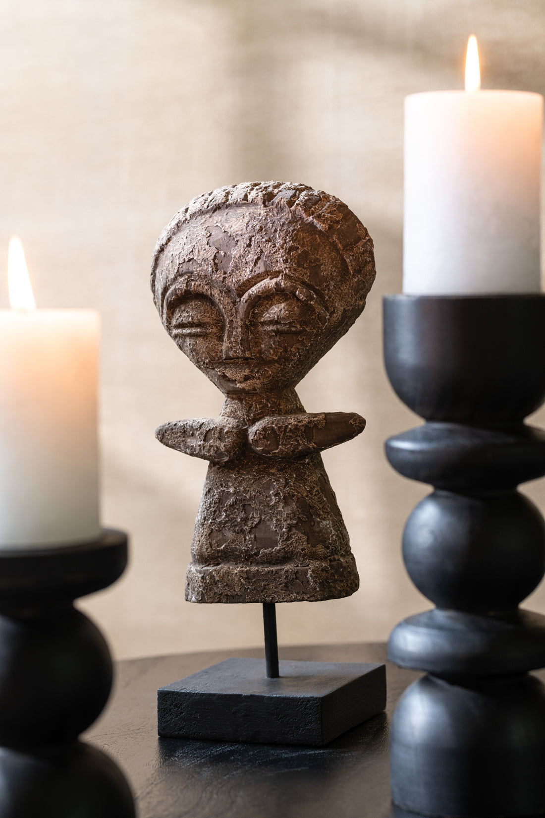 Beeld Ying Albasia Hout Natuurlijk Klein