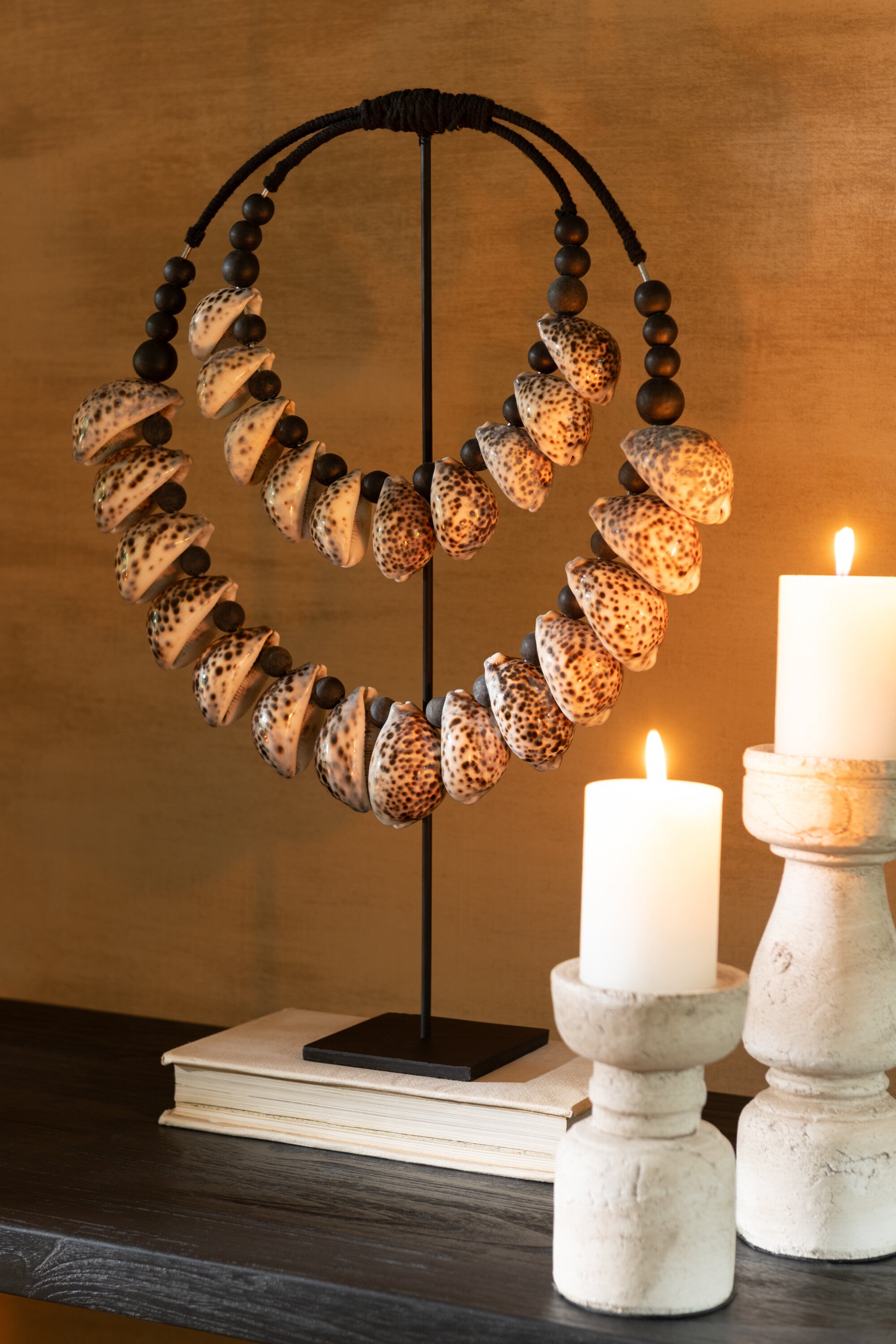 Decoratie Op Stand Schelp Zwart