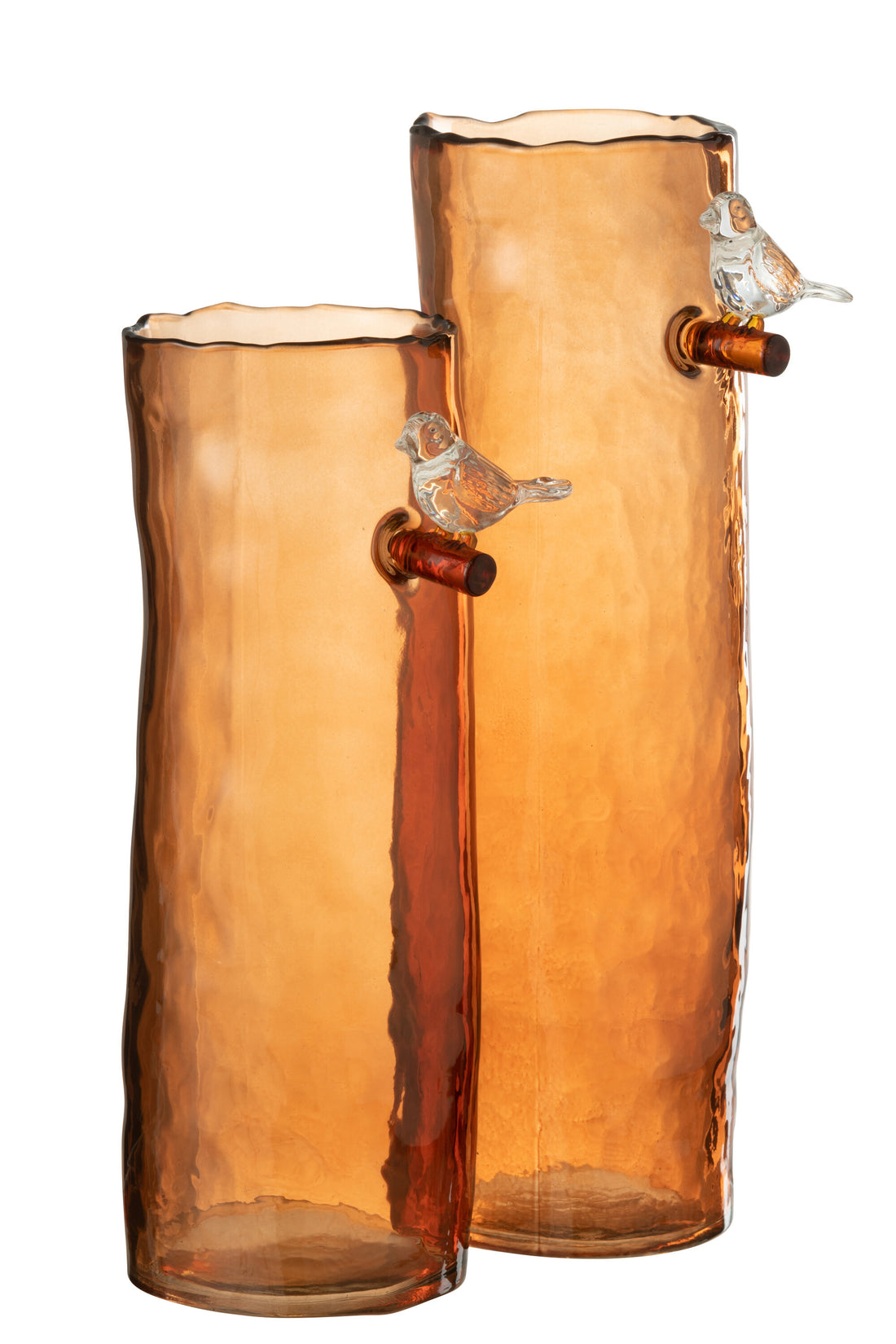 J-Line Vaas Lang Vogel Glas Oranje Large