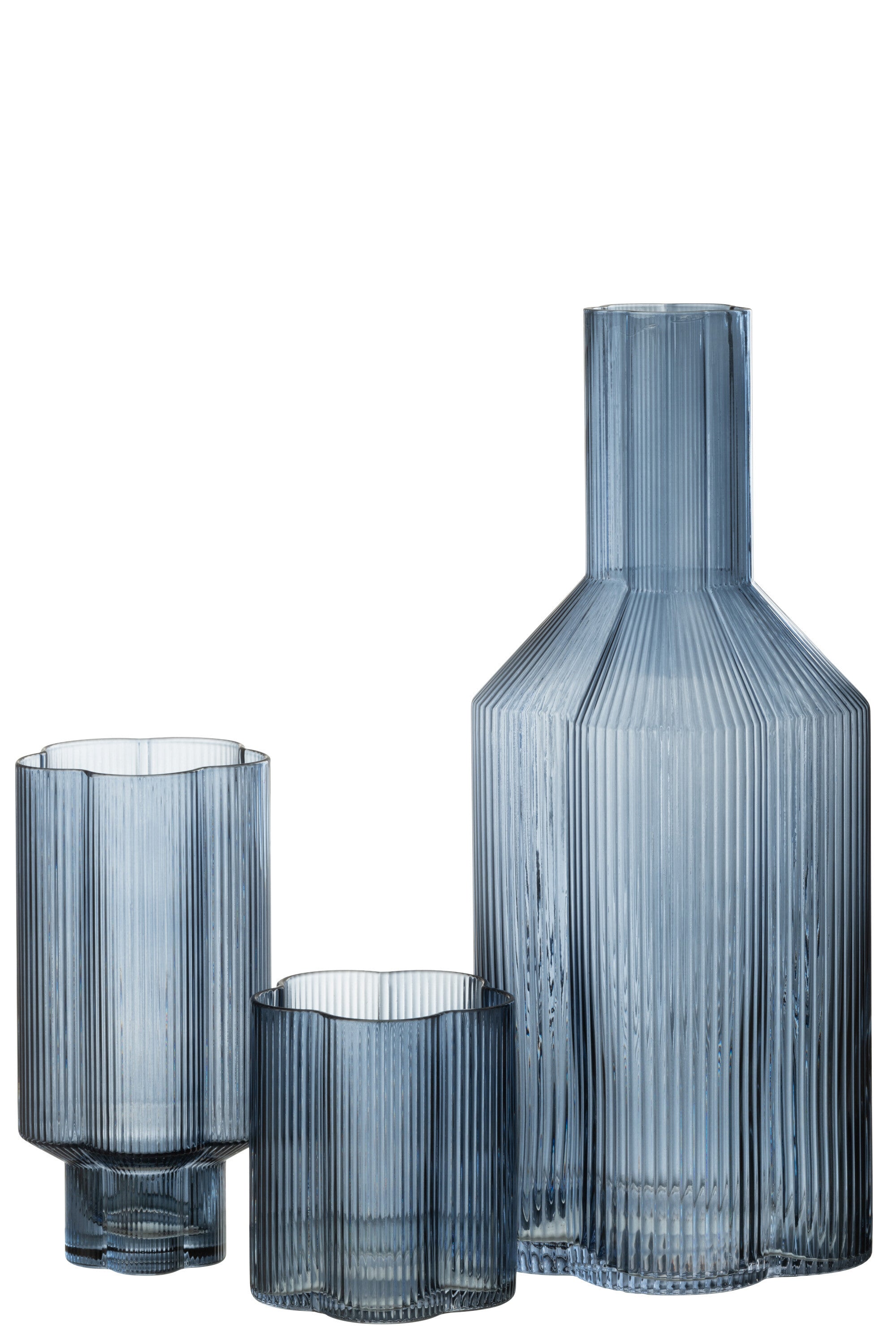 J-Line Karaf Fiore Glas Donkerblauw