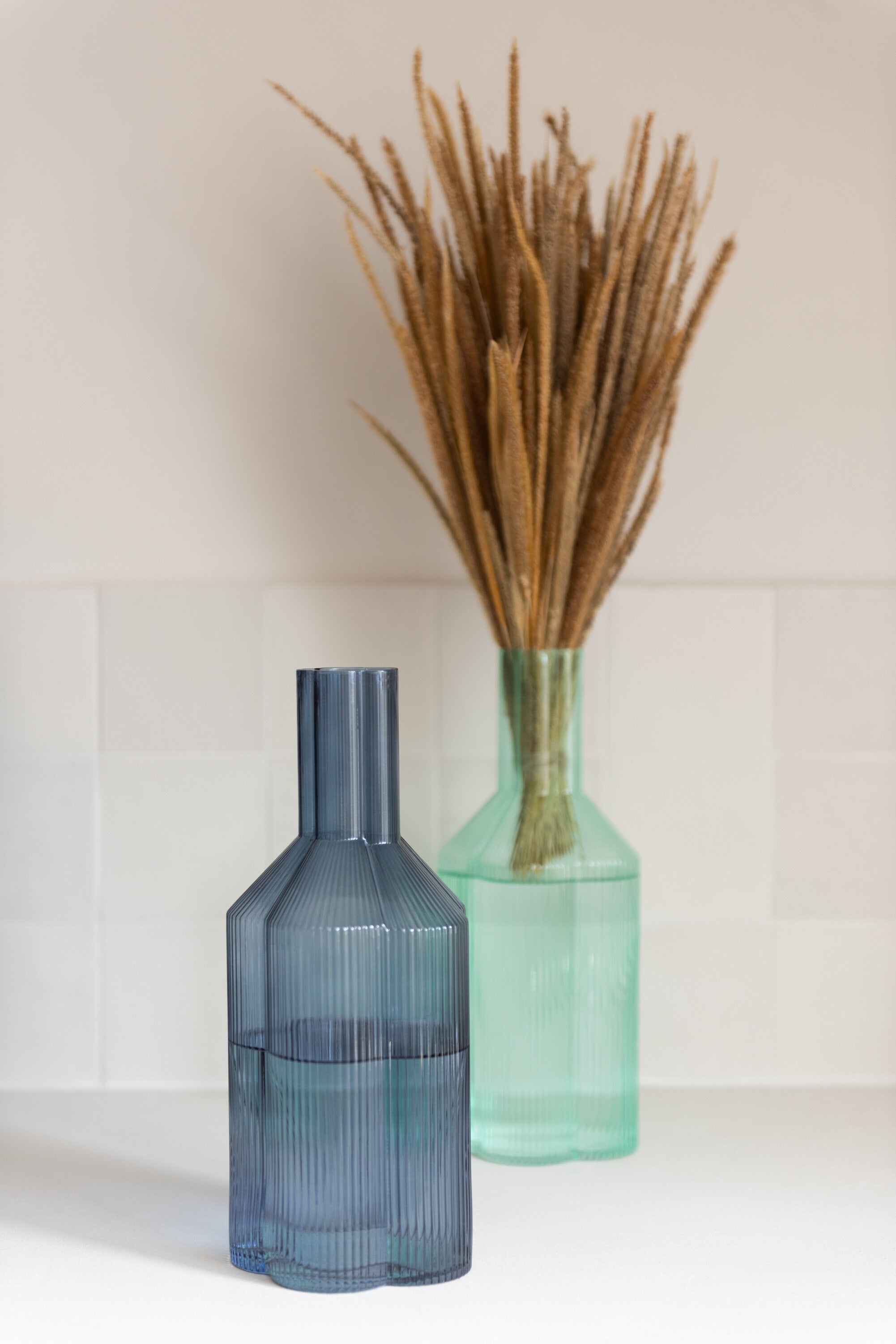 J-Line Karaf Fiore Glas Donkerblauw