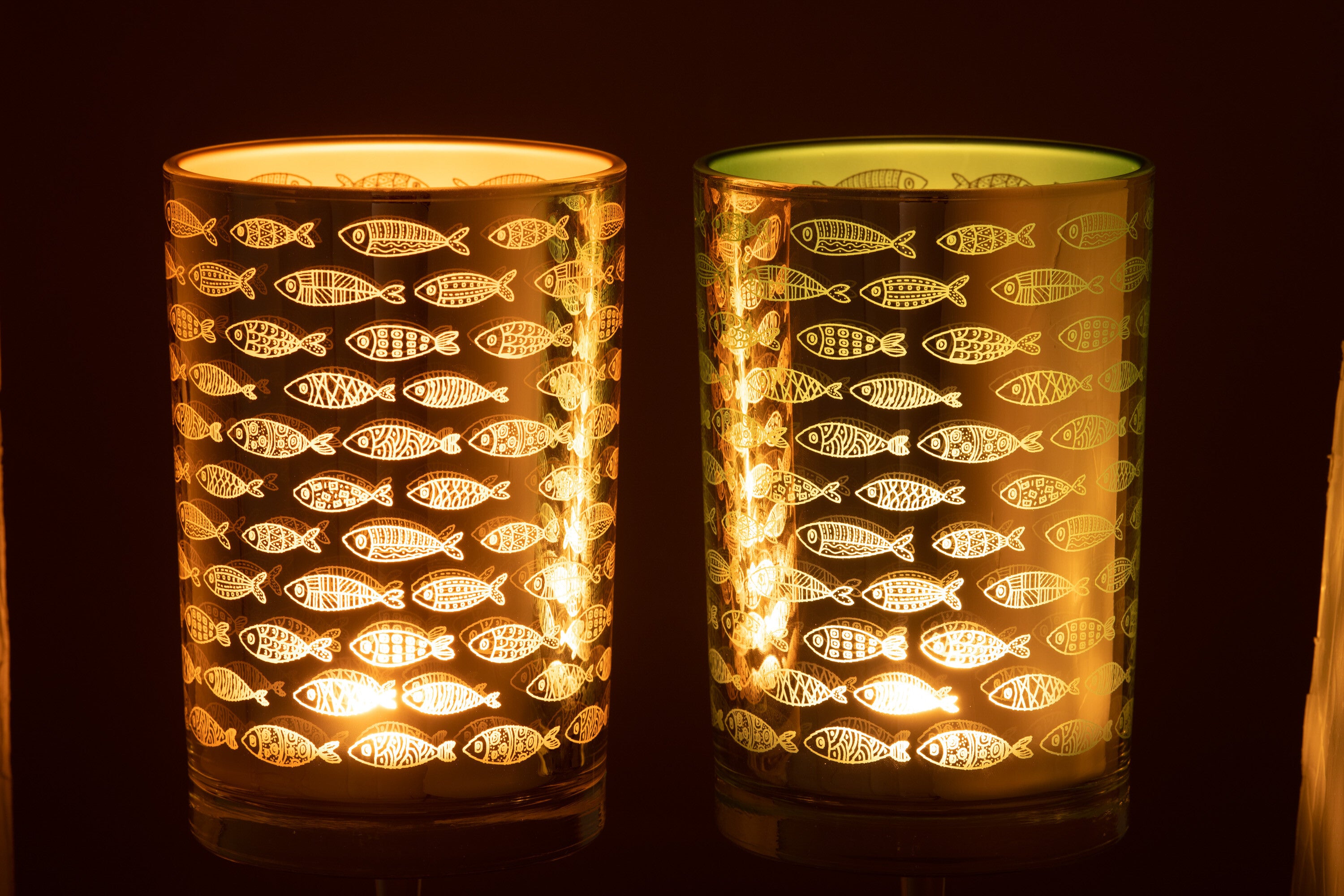 Hurricane Fish Glass Beige/Blauw Groot Assortiment Van 2