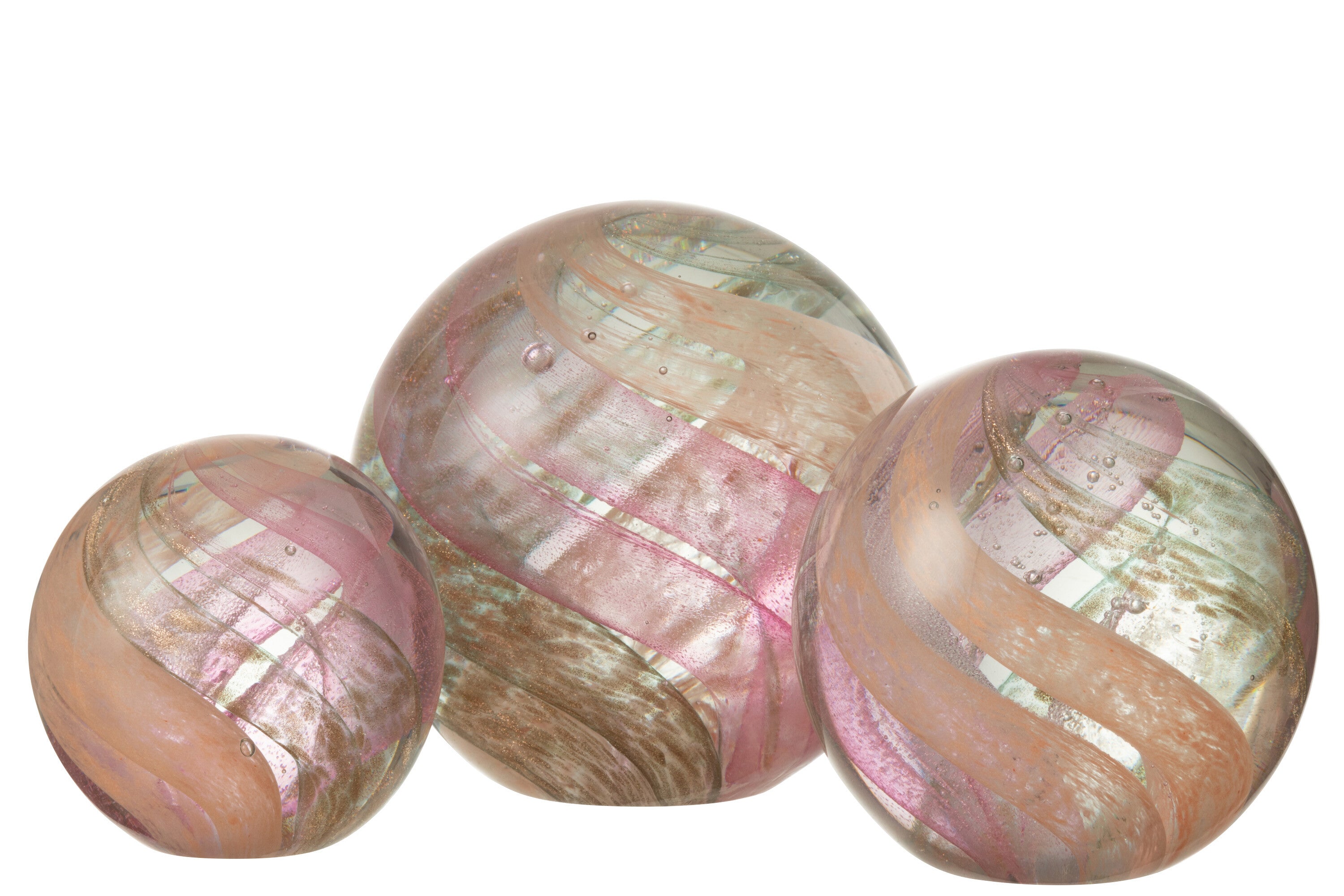 Papiergewicht Hurricaneglas Goud/Roze Groot