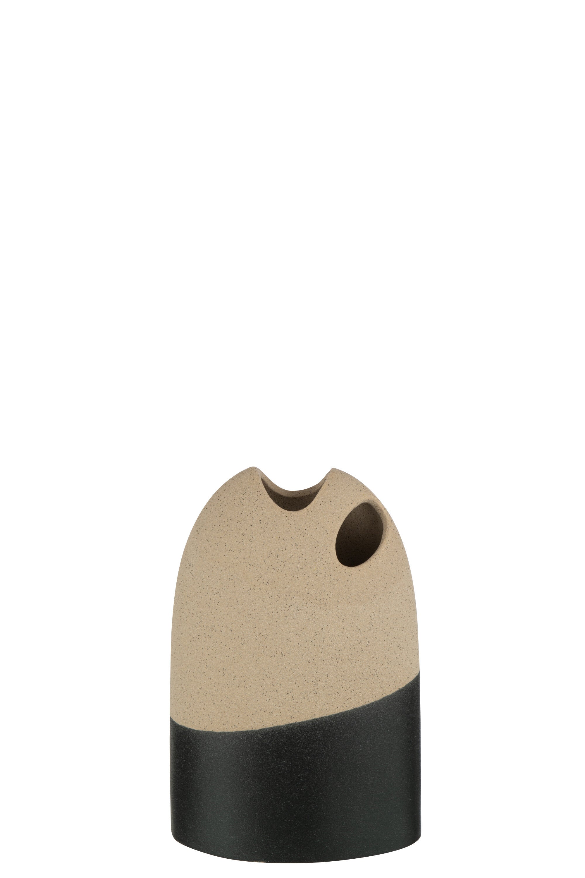 Vaas Hoog Keramiek Beige/Zwart Klein