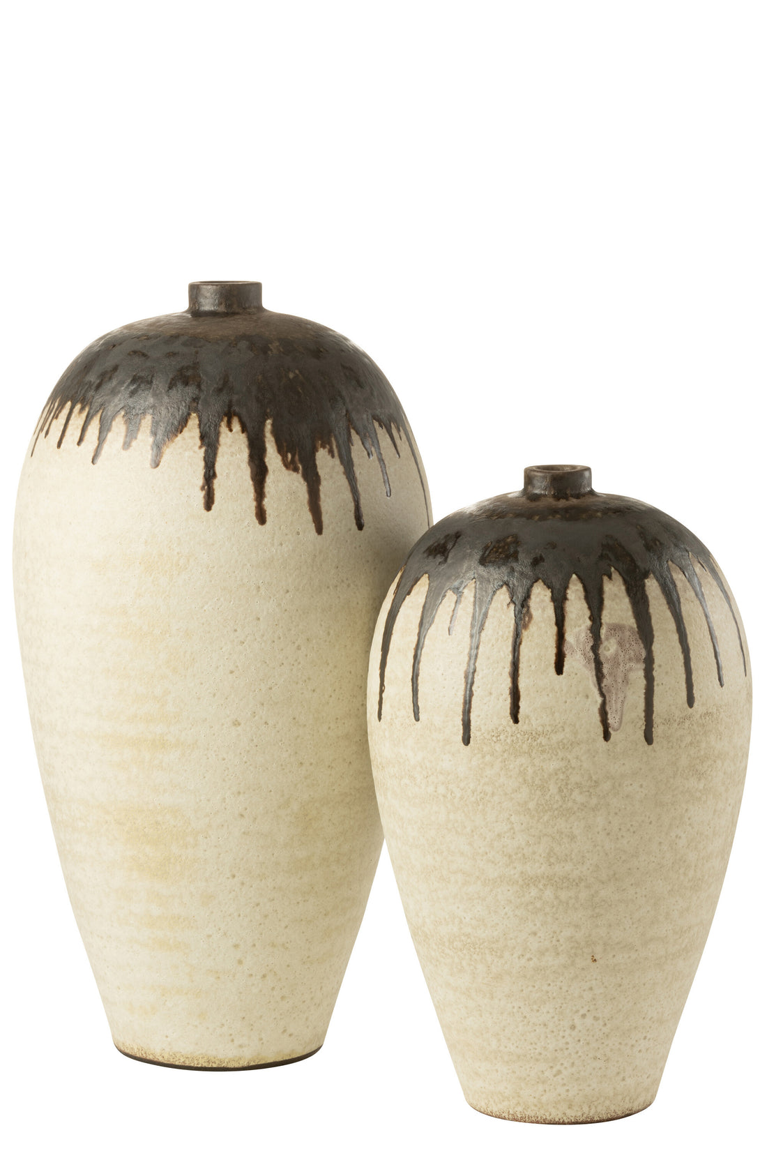 Vaas Lombok Keramiek Beige/Bruin Groot