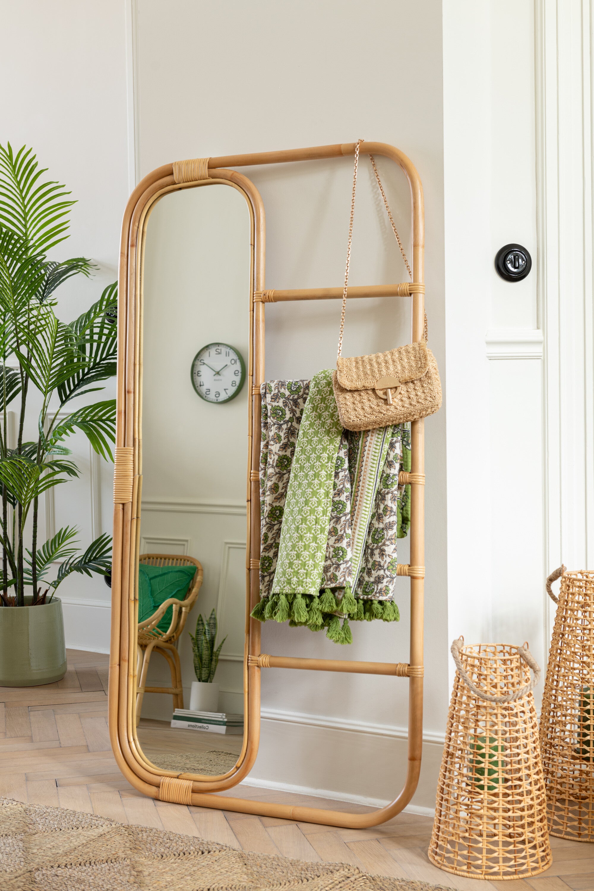 J-Line spiegel Ladder - rotan - naturel