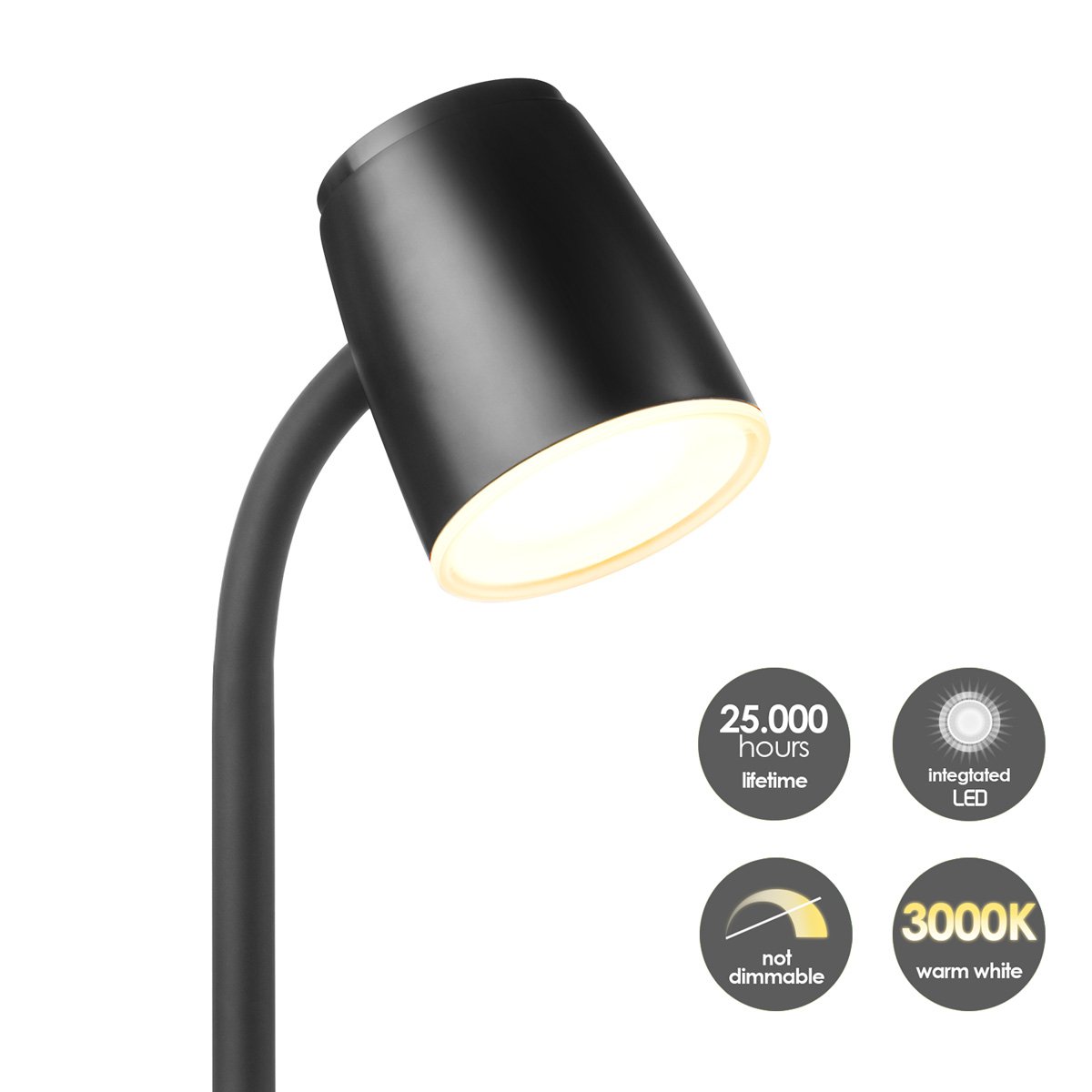 Elbo Led Bureaulamp 4W Zwart - Verstelbare