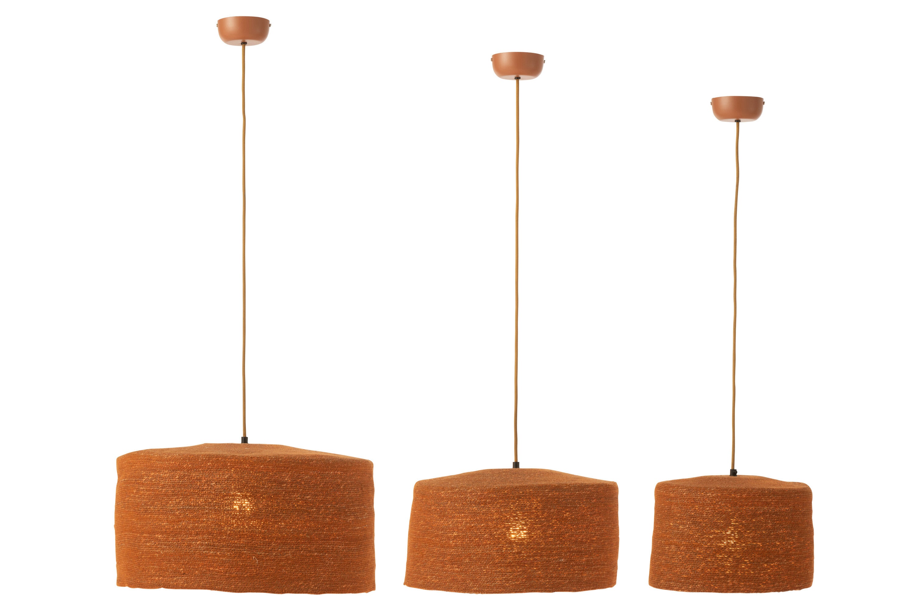 J-Line Set Van 3 Hangende Lamp Moonj Gras Roest